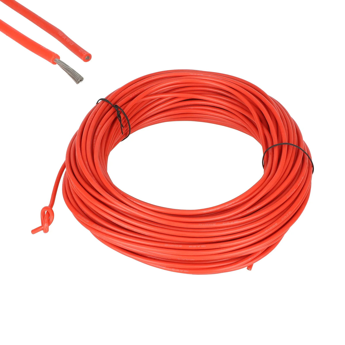 Bobine de câble électrique en silicone souple rouge 16AWG