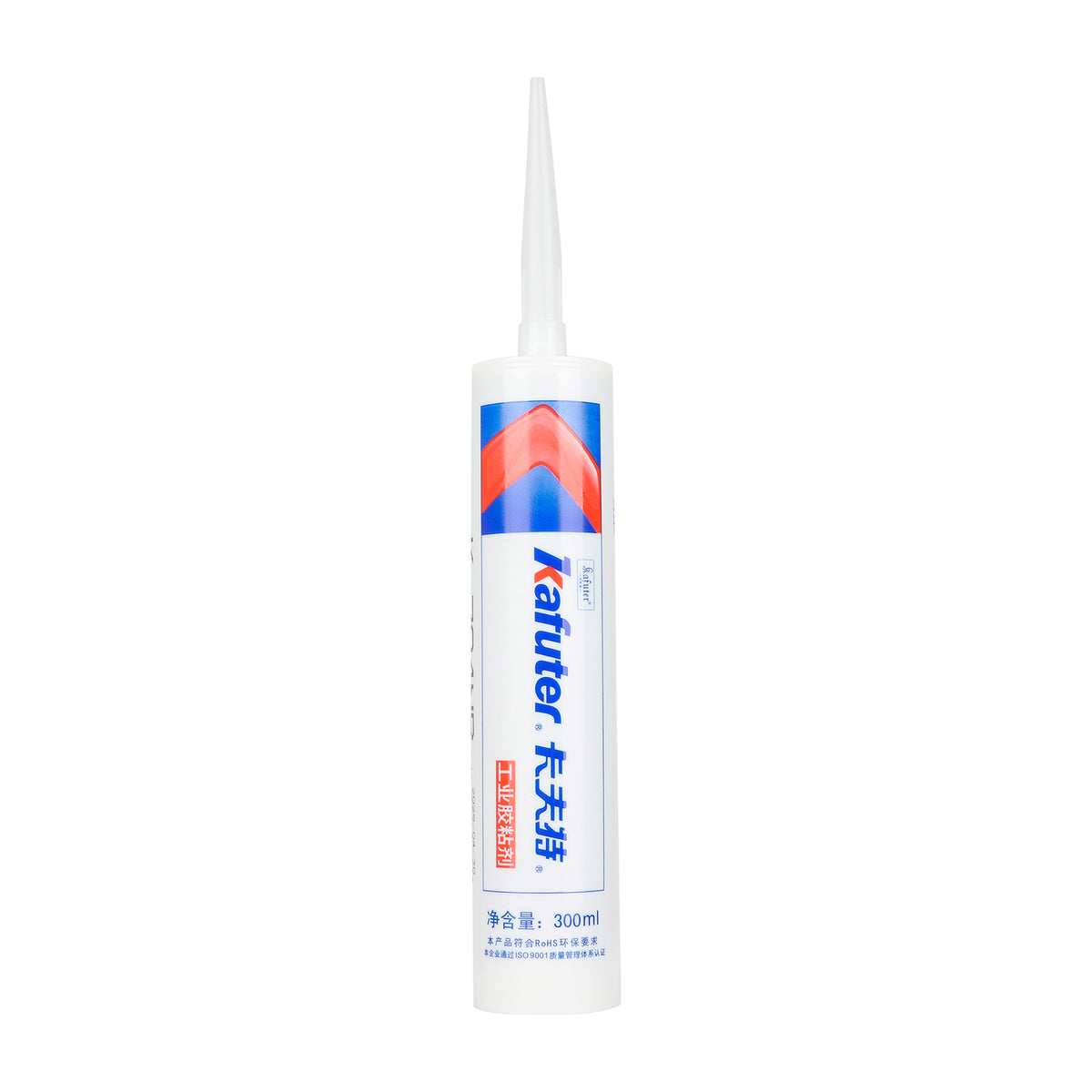 Cartouche de mastic d'étanchéité silicone haute température 300ml Kafuter K-704NB noir sur fond blanc