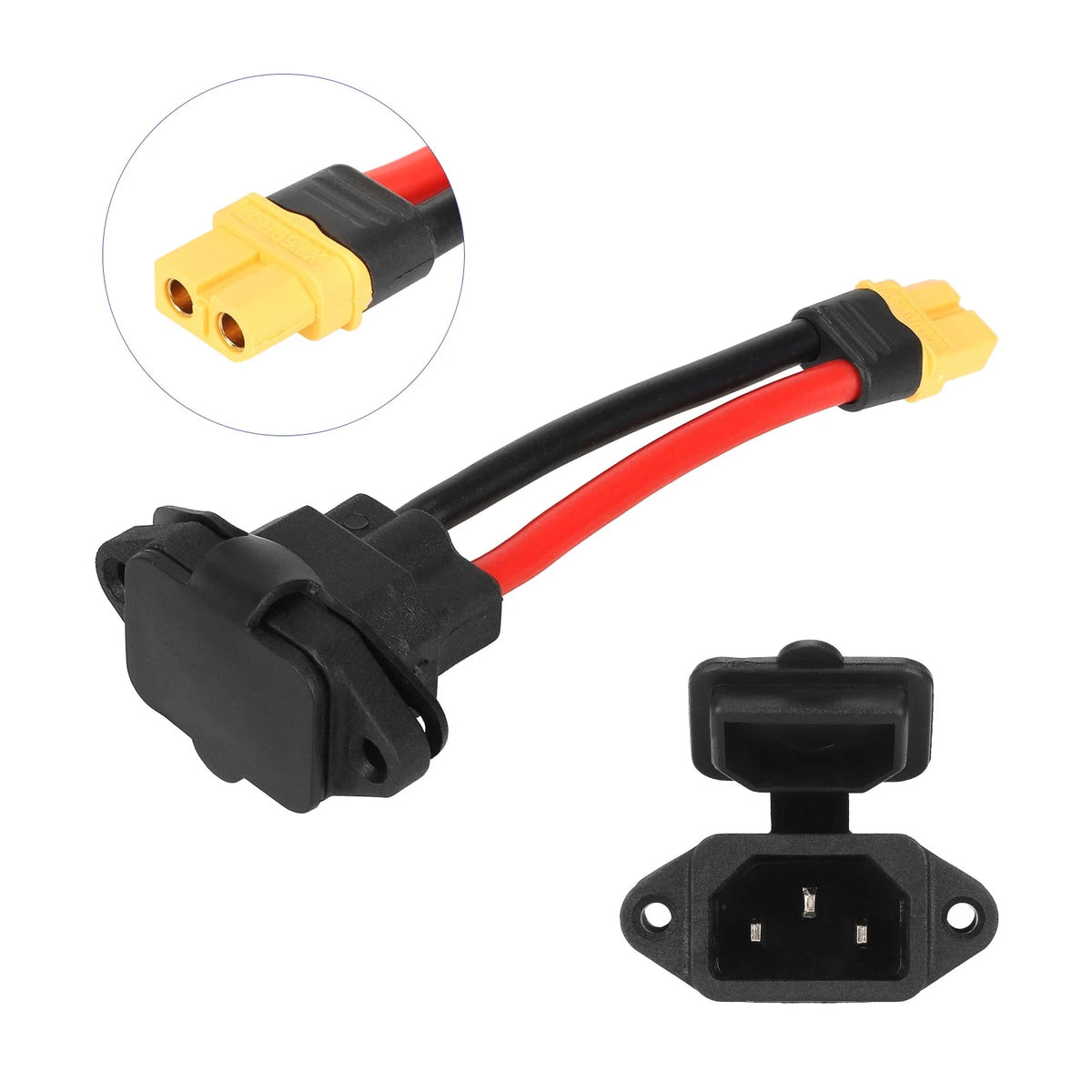 Câble de charge avec prise C14 3 broches et connecteur XT60 femelle
