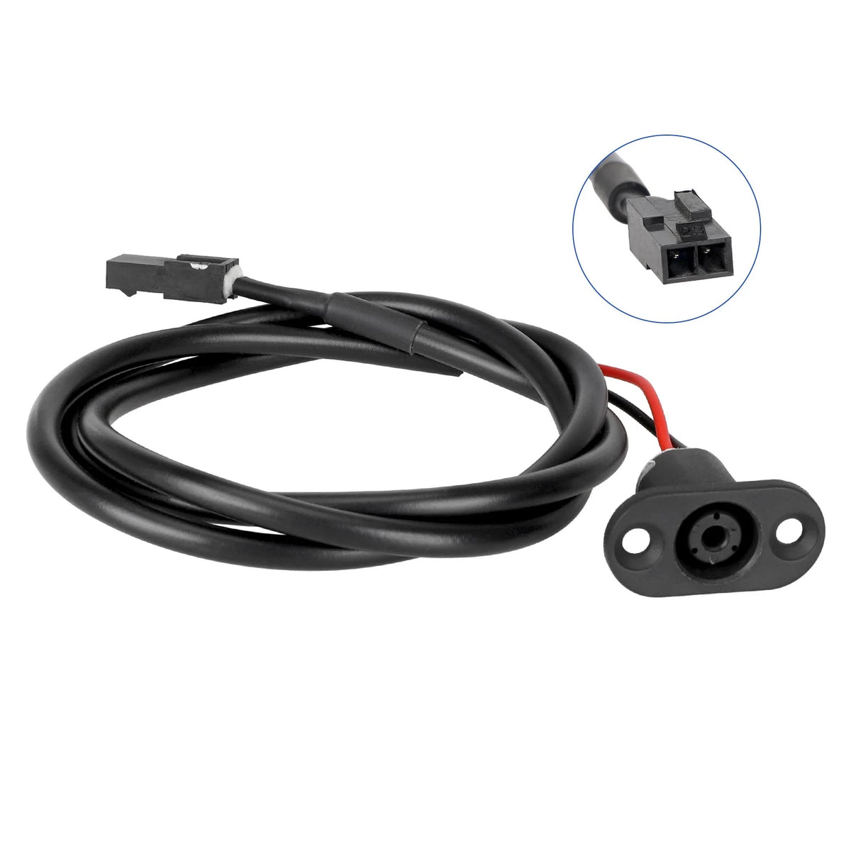Port de charge avec câble d'alimentation noir pour trottinette électrique