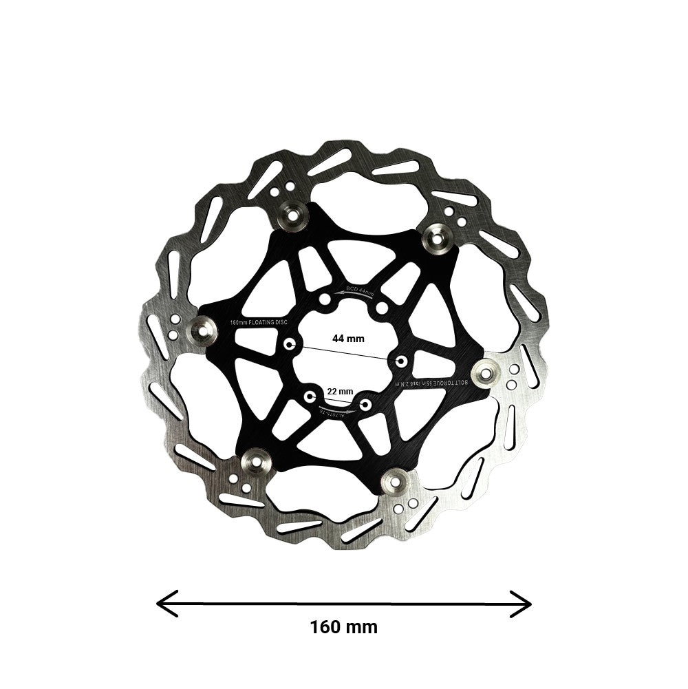Disque de Frein Flottant 160mm Entraxe 44mm pour Trottinette Électrique