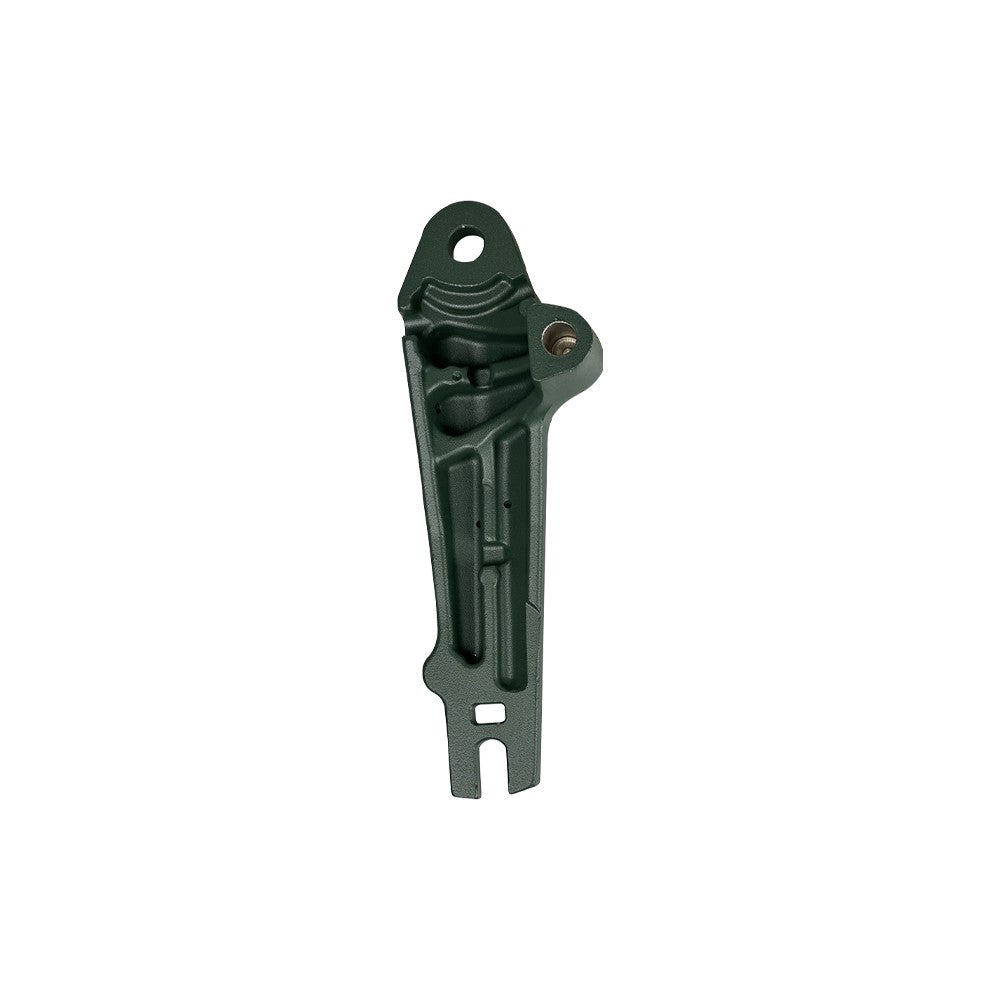 Bras de fourche arrière en métal vert foncé vu de face