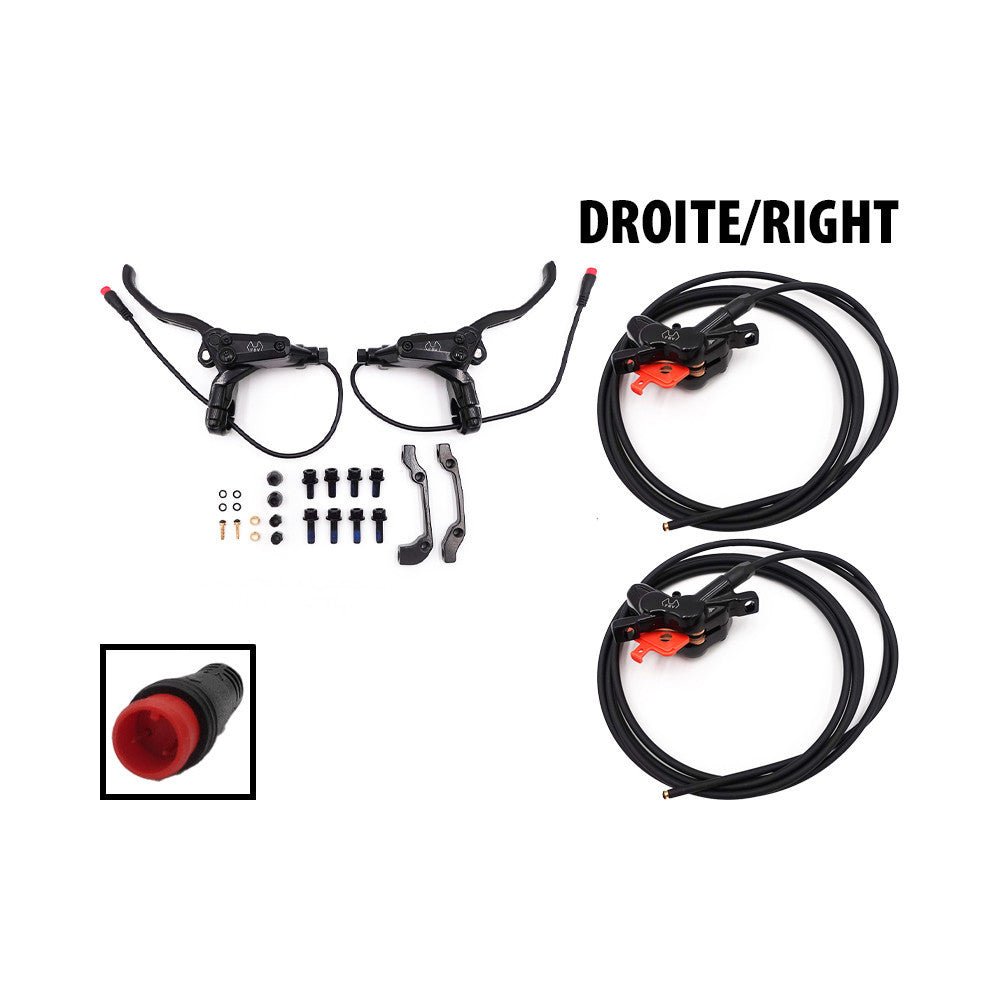 Kit Freins Hydrauliques 4 Pistons avec Connecteur Étanche (2 Étriers Droit) - Weebot