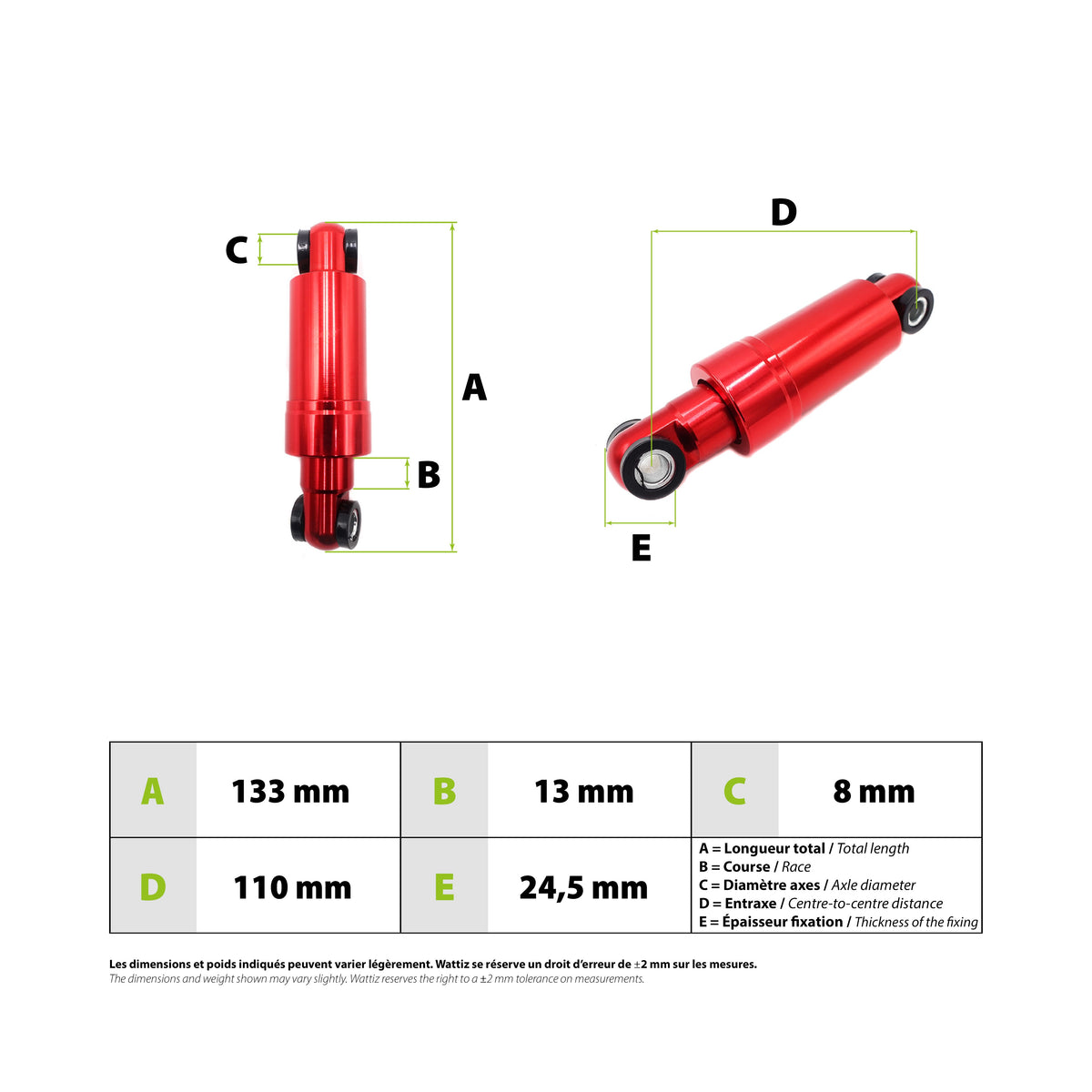 Amortisseur Rouge pour Trottinette Électrique