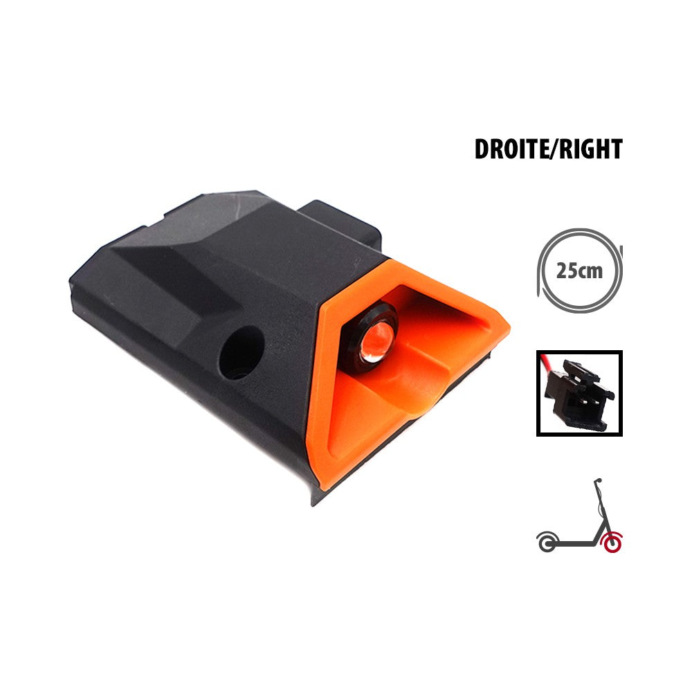 Feu catadioptre avant droit noir et orange pour trottinette électrique KuKirin G2 Pro