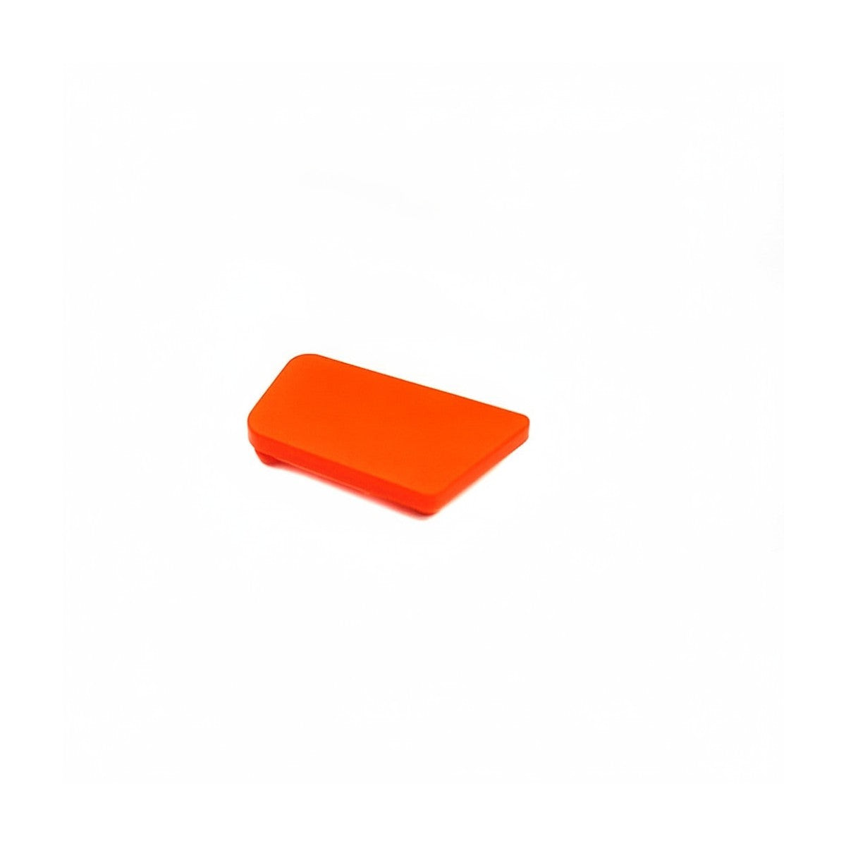 Cache en plastique orange pour fourche arrière droite de trottinette électrique.