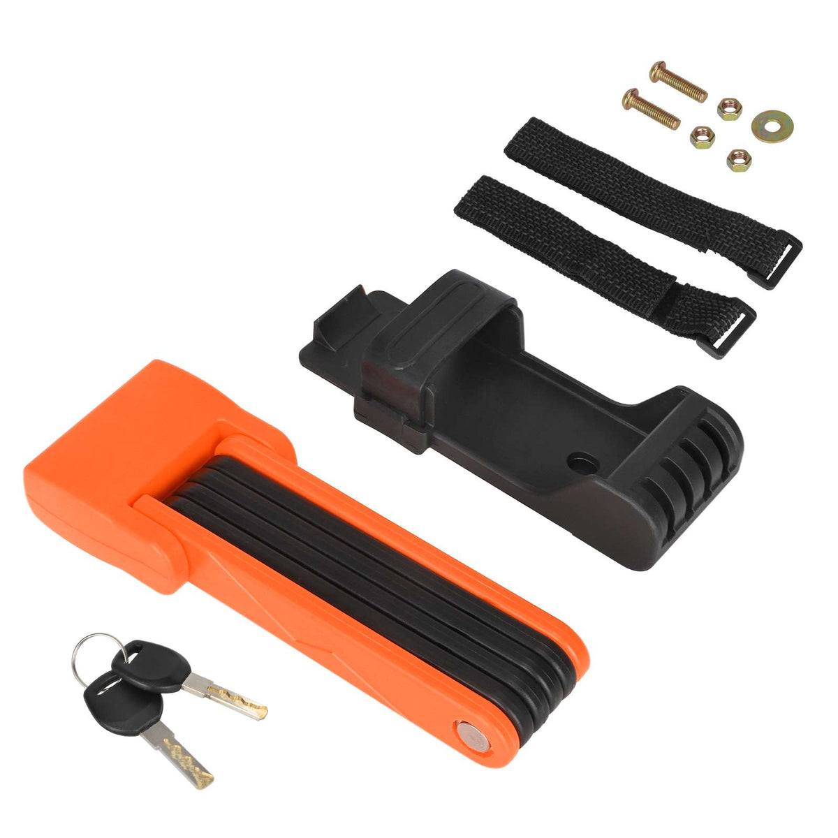 Antivol Pliable Rectangulaire Orange 76 cm avec Clés, vue 2