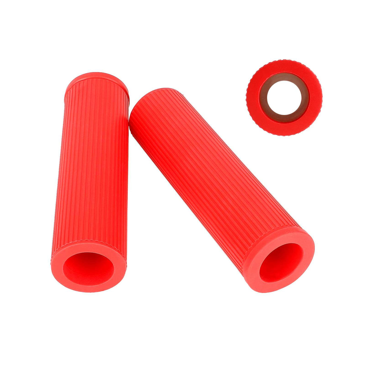 Poignées de Guidon et Rallonges avec Embouts Lumineux USB Rouge et Noir, vue 4