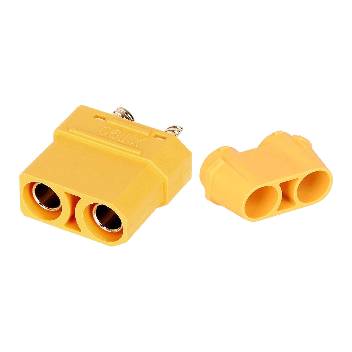 Connecteur Amass XT90 femelle jaune avec son capot de finition