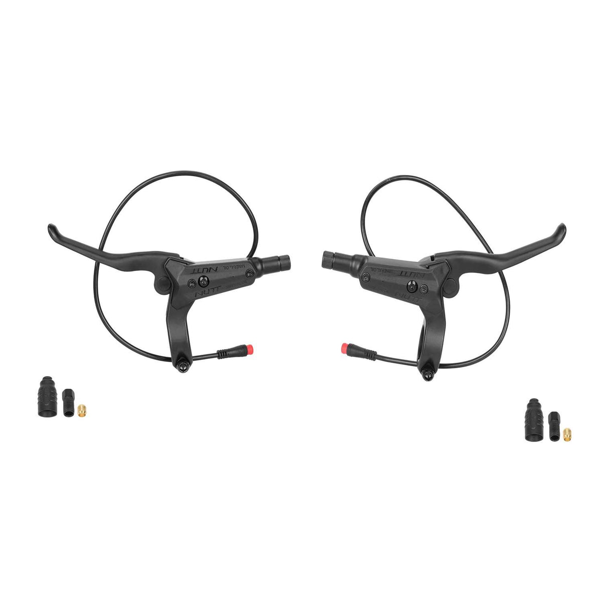 Paire de poignées de frein hydrauliques NUTT gauche et droite noires avec câbles coupe-circuit