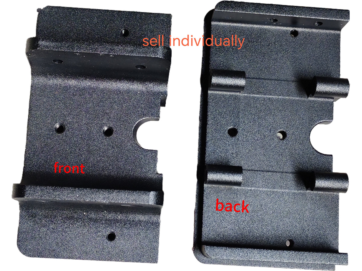 Support de potence extrusion noir pour trottinette Dualtron vu de face et de dos