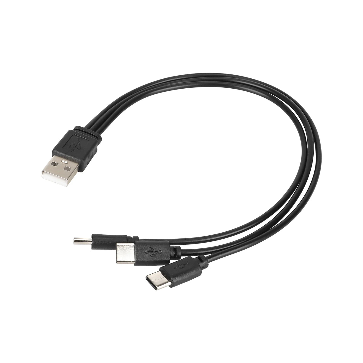 Câble de charge noir USB vers 3 connecteurs USB-C