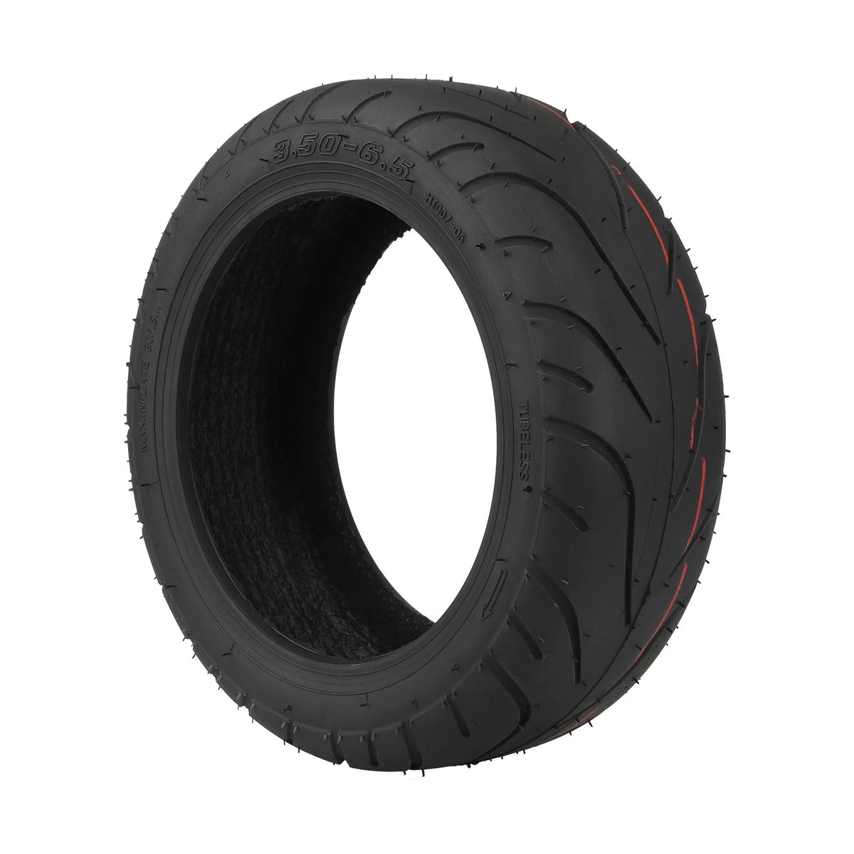 Pneu tubeless route 10 pouces 3,50-6,5 noir de profil