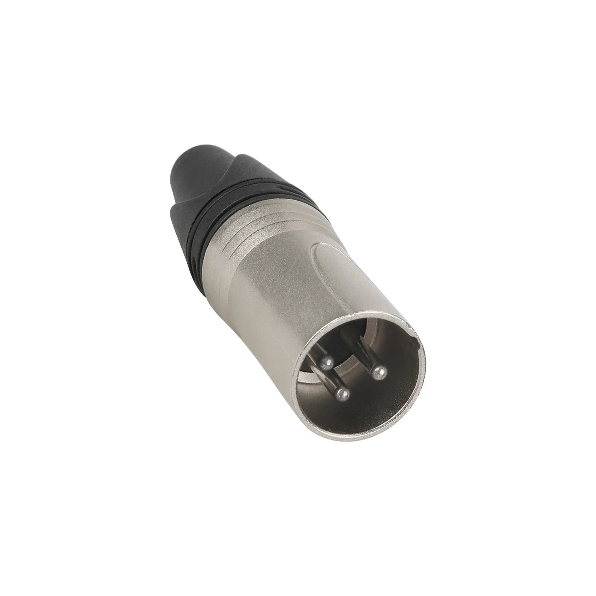 Prise connecteur XLR 3 broches mâle en métal argenté et noir