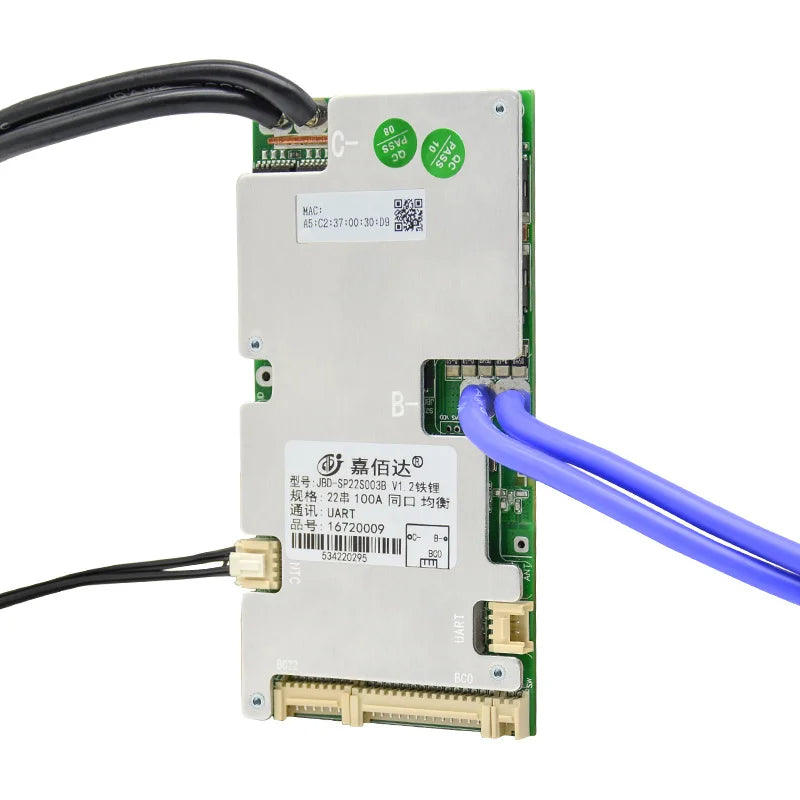 Carte électronique BMS de protection batterie LiFePO4 100A avec ses câbles