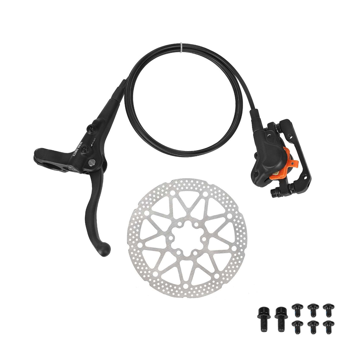 Kit de frein hydraulique arrière droit noir avec étrier, poignée et disque de frein
