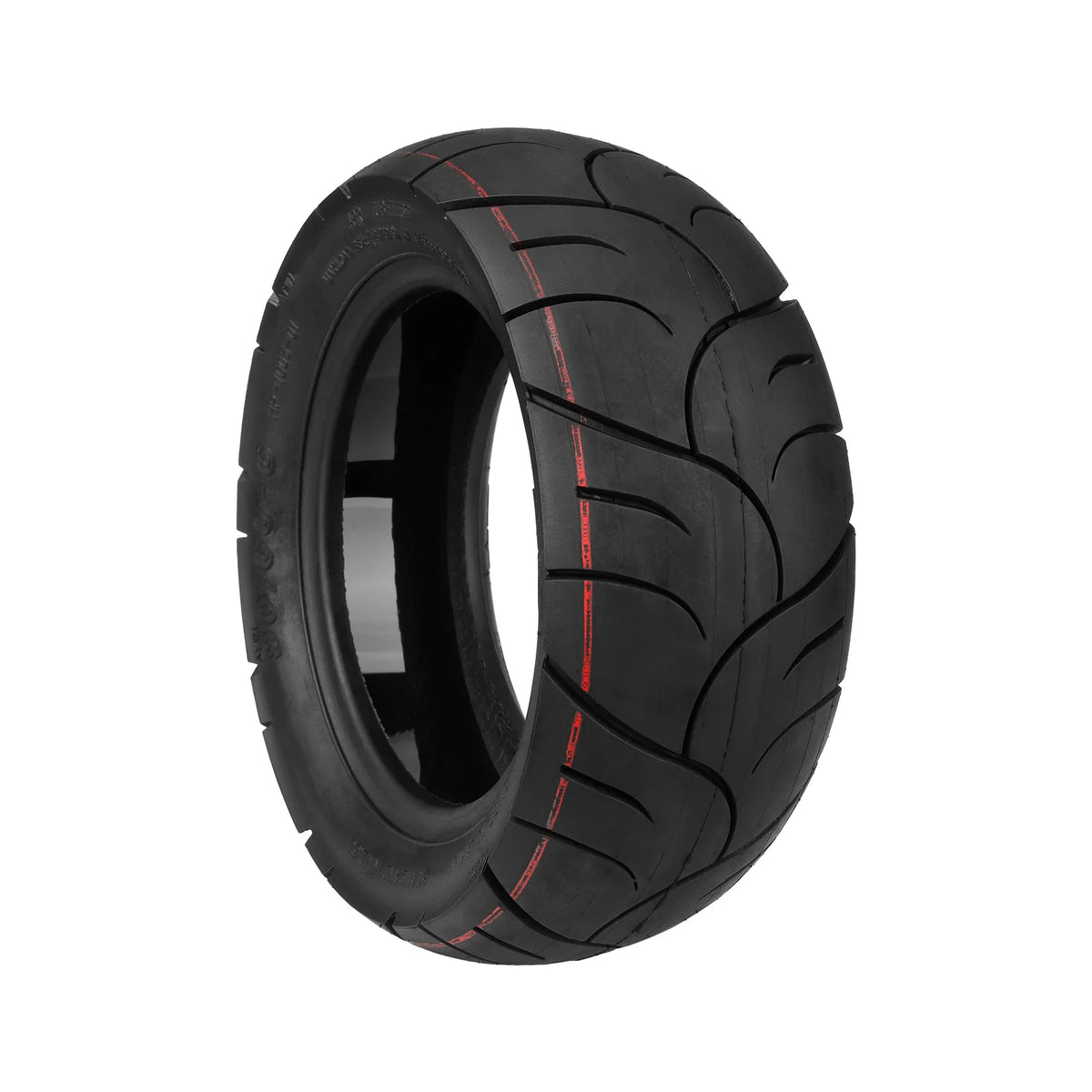 Pneu tubeless auto-réparant 11 pouces de couleur noir vu de trois-quarts