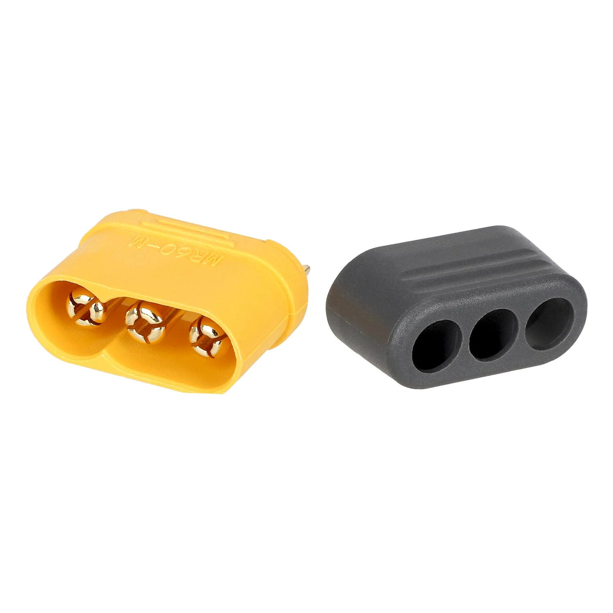 Connecteur Amass MR60 Mâle 3 Broches Jaune et Noir, vue 2