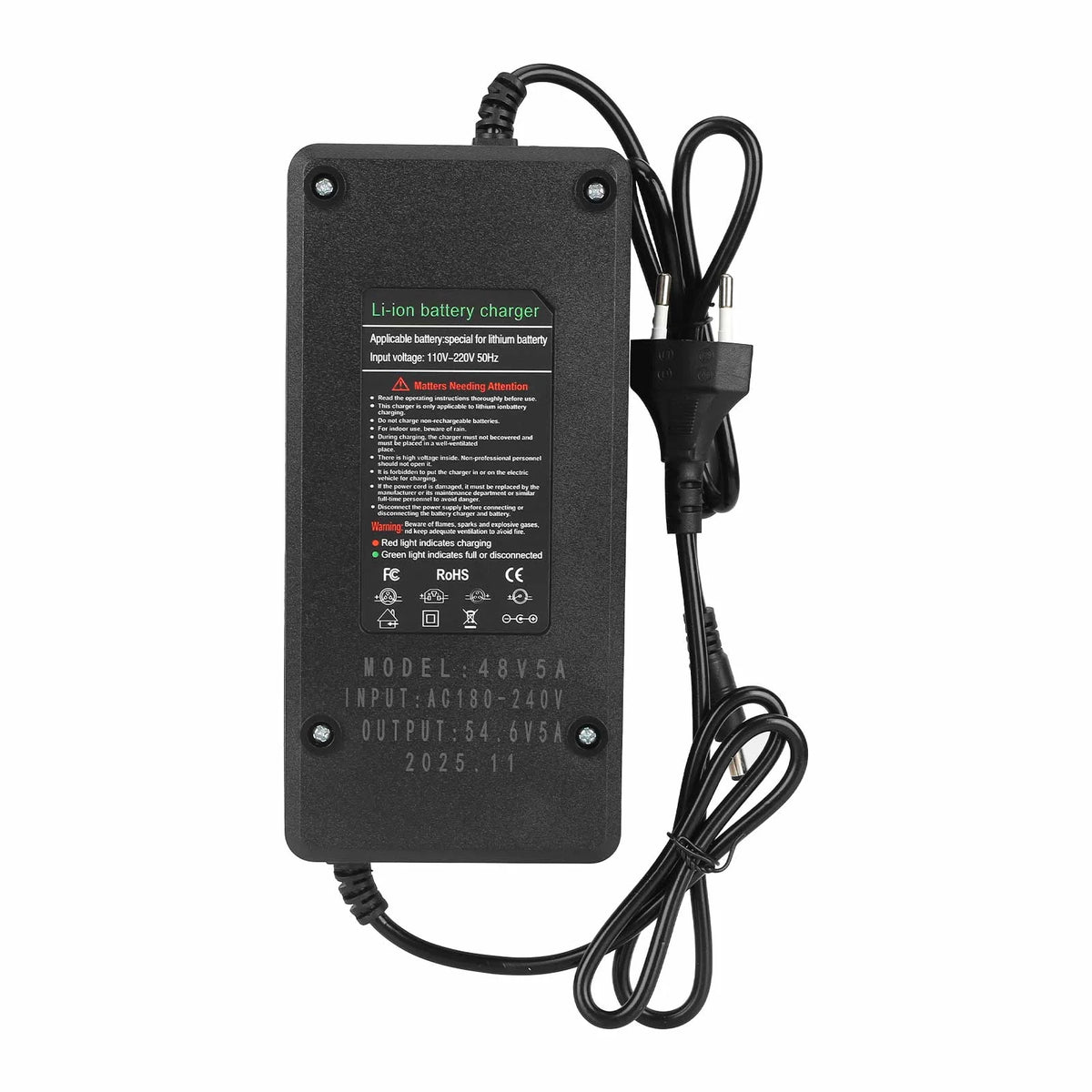 Chargeur Rapide 54,6V 5A Prise DC 2,1 mm, vue 4
