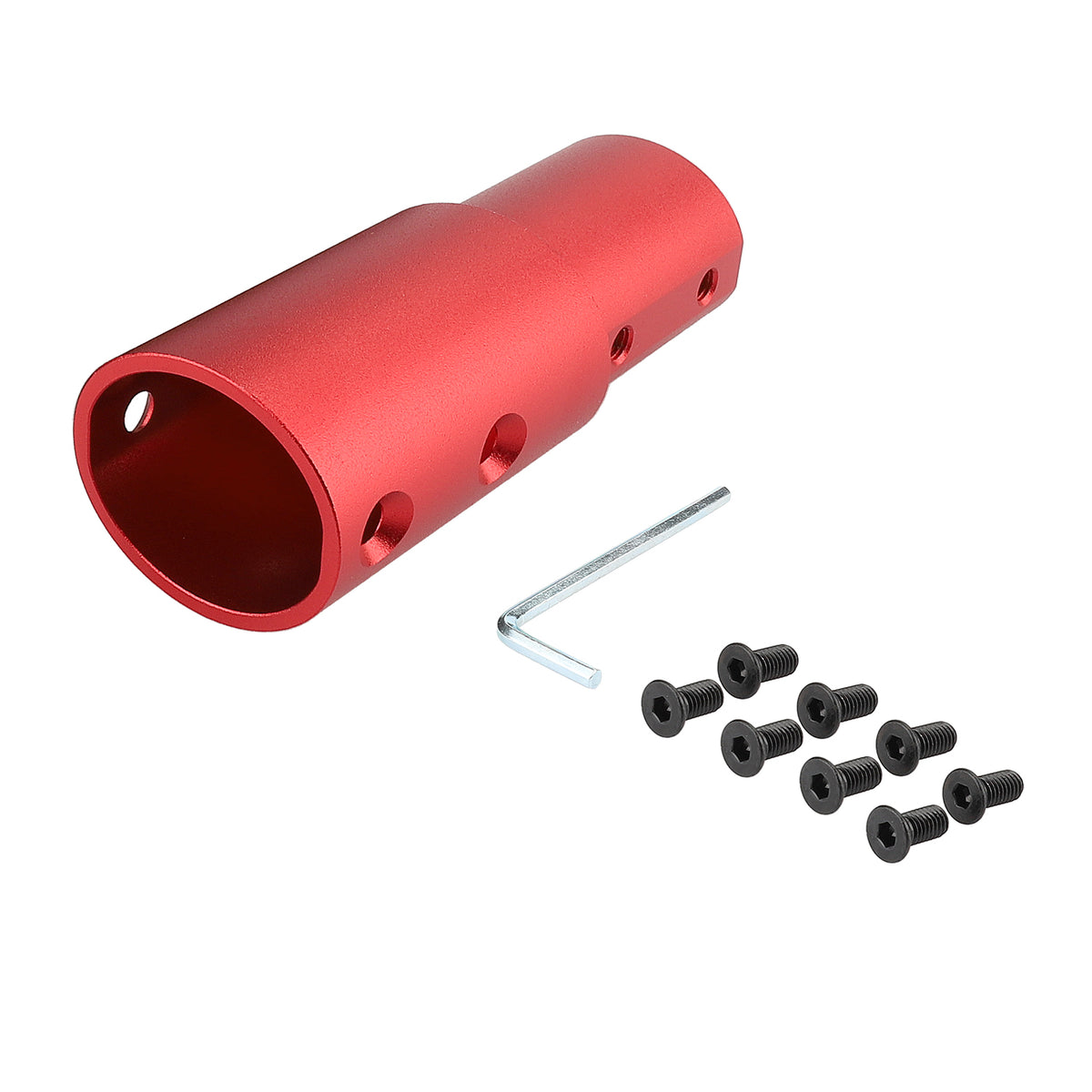 Rallonge de potence en aluminium rouge avec vis et clé Allen