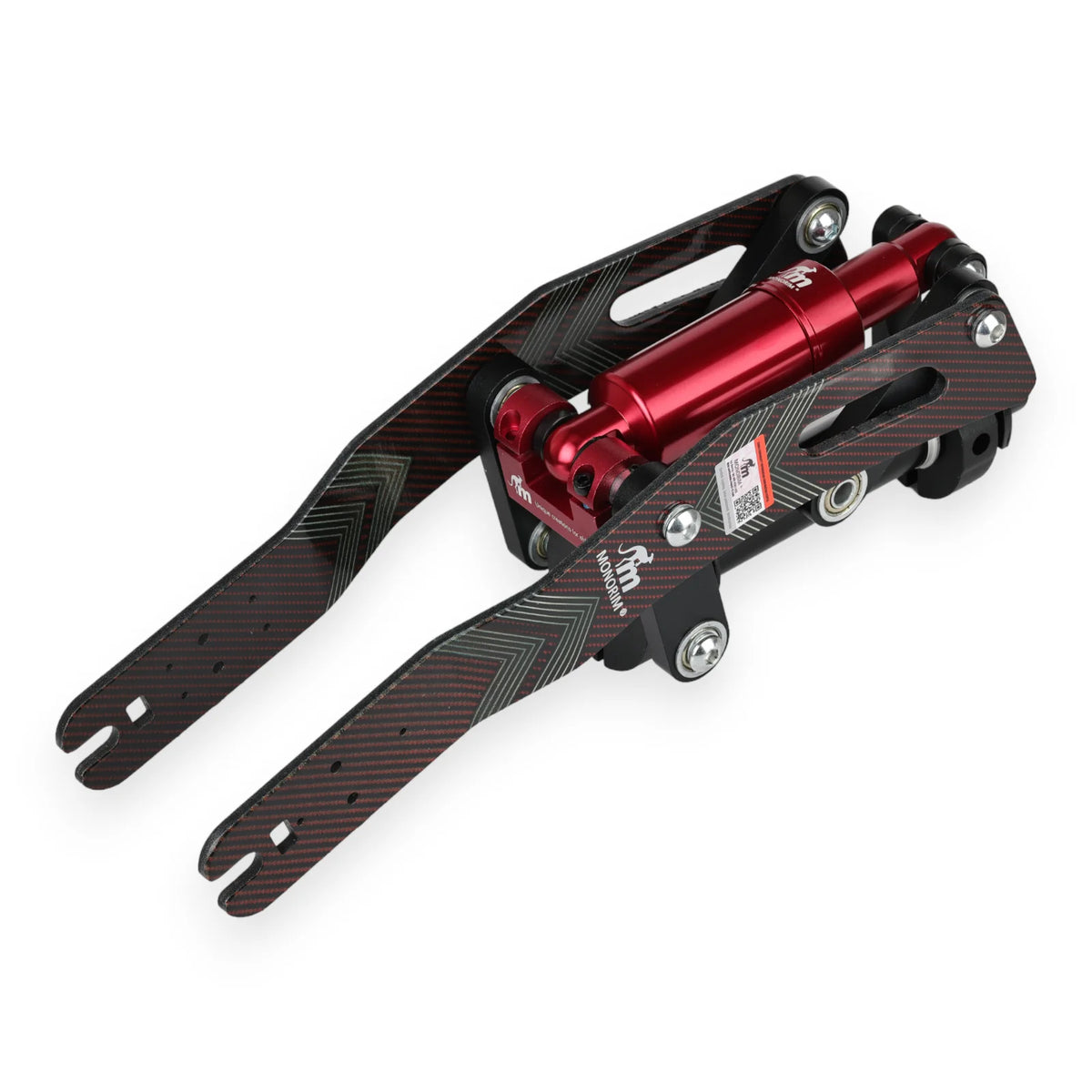 Kit Suspension Avant Monorim V5 Rouge et Effet Carbone, vue 3