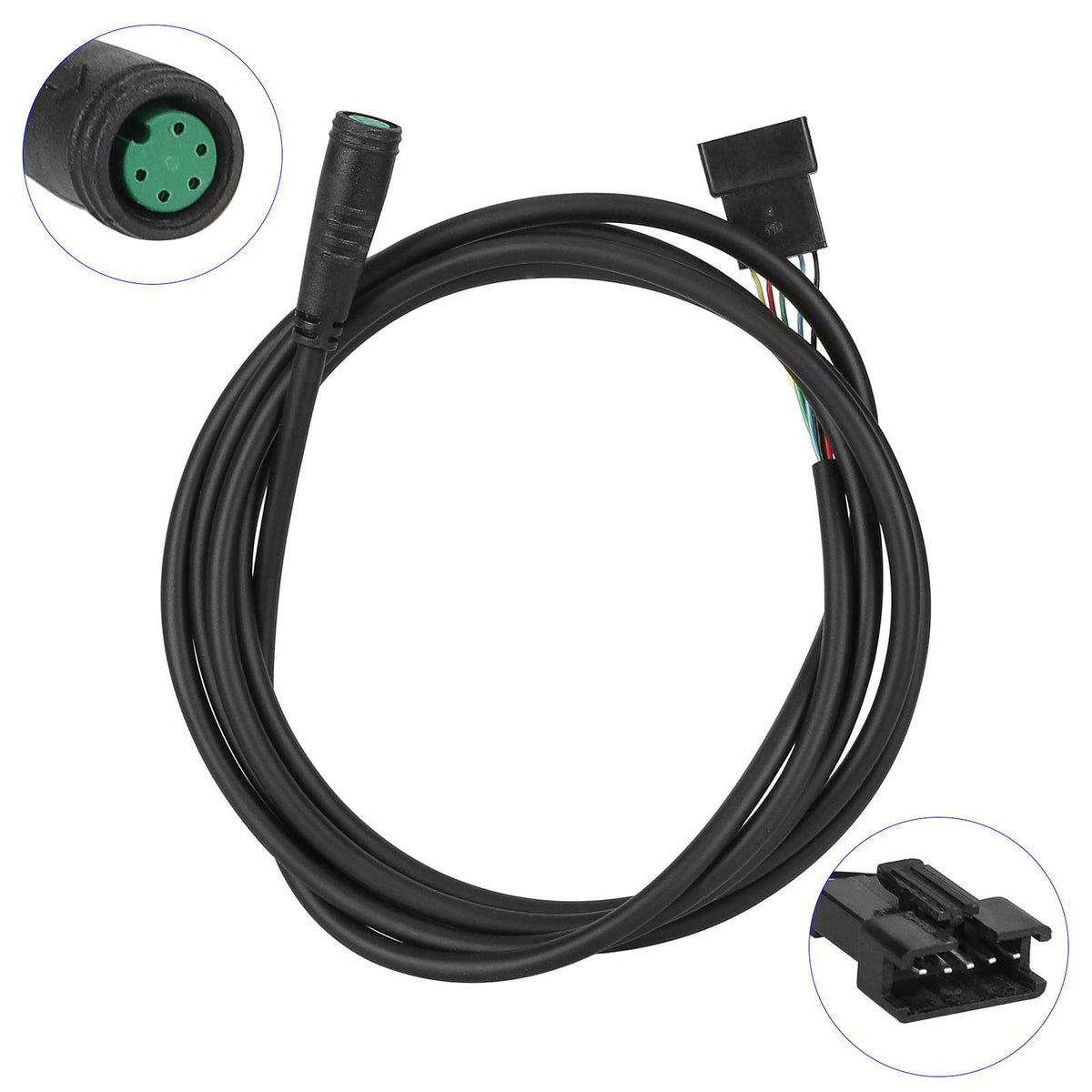 Câble noir d'afficheur pour trottinette électrique avec connecteur 5 broches vert