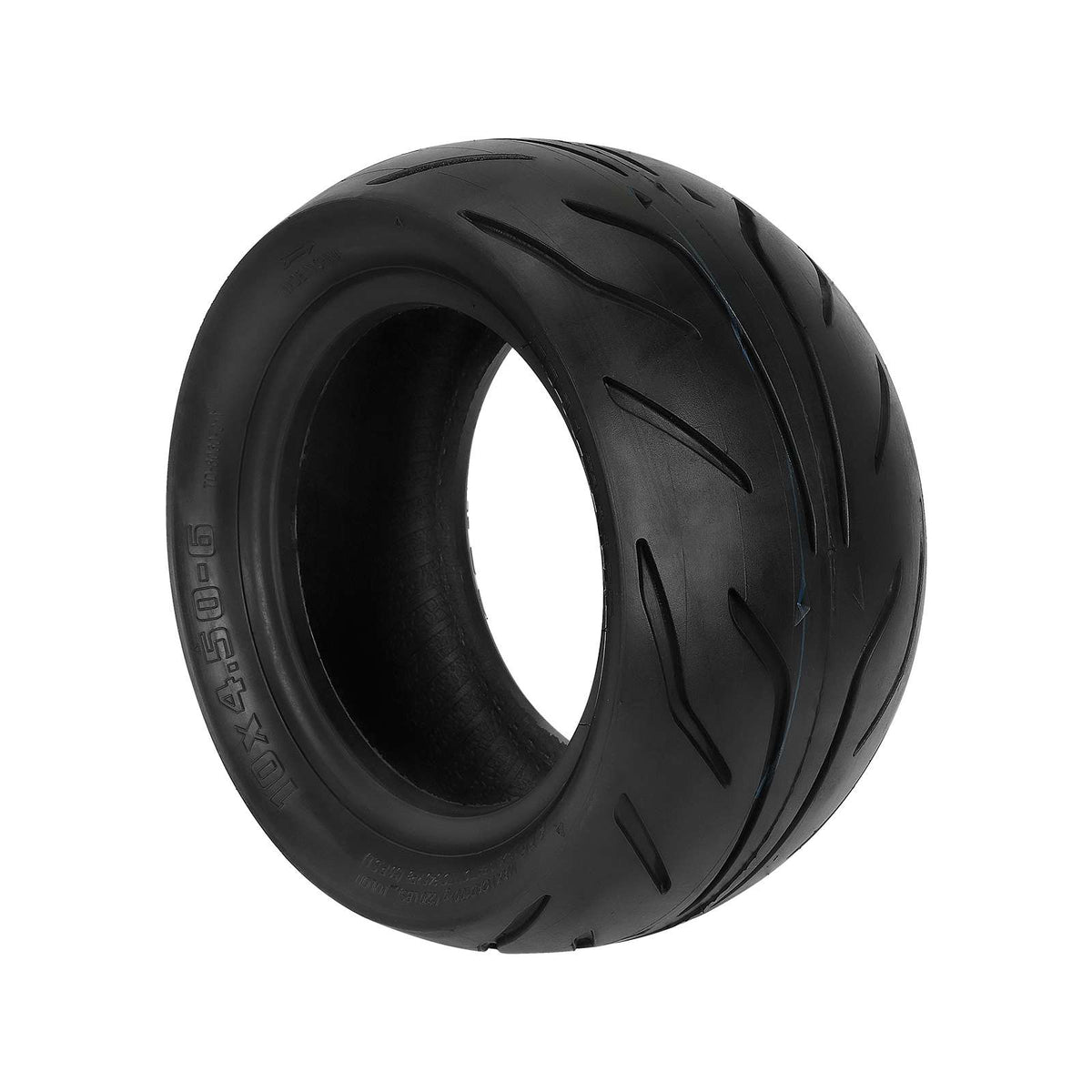 Pneu tubeless noir de 10 pouces TUOVT (10x4.50-6) vu de trois quarts