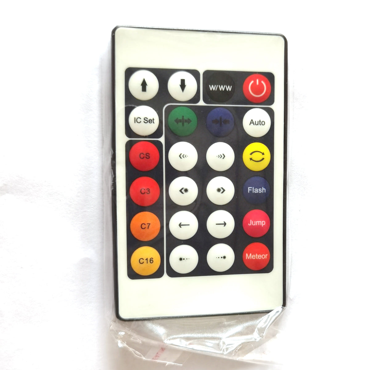 Petite télécommande infrarouge pour éclairage LED sous emballage plastique