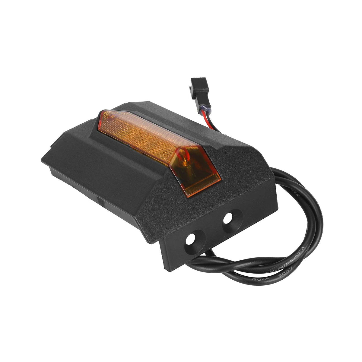 Clignotant arrière droit orange avec support en plastique noir et câble de connexion