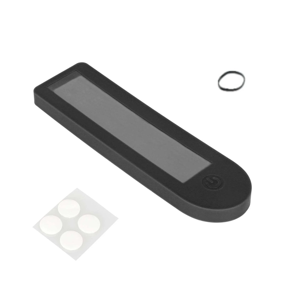 Protection étanche en silicone noir pour écran d'affichage de trottinette électrique avec ses colles de fixation