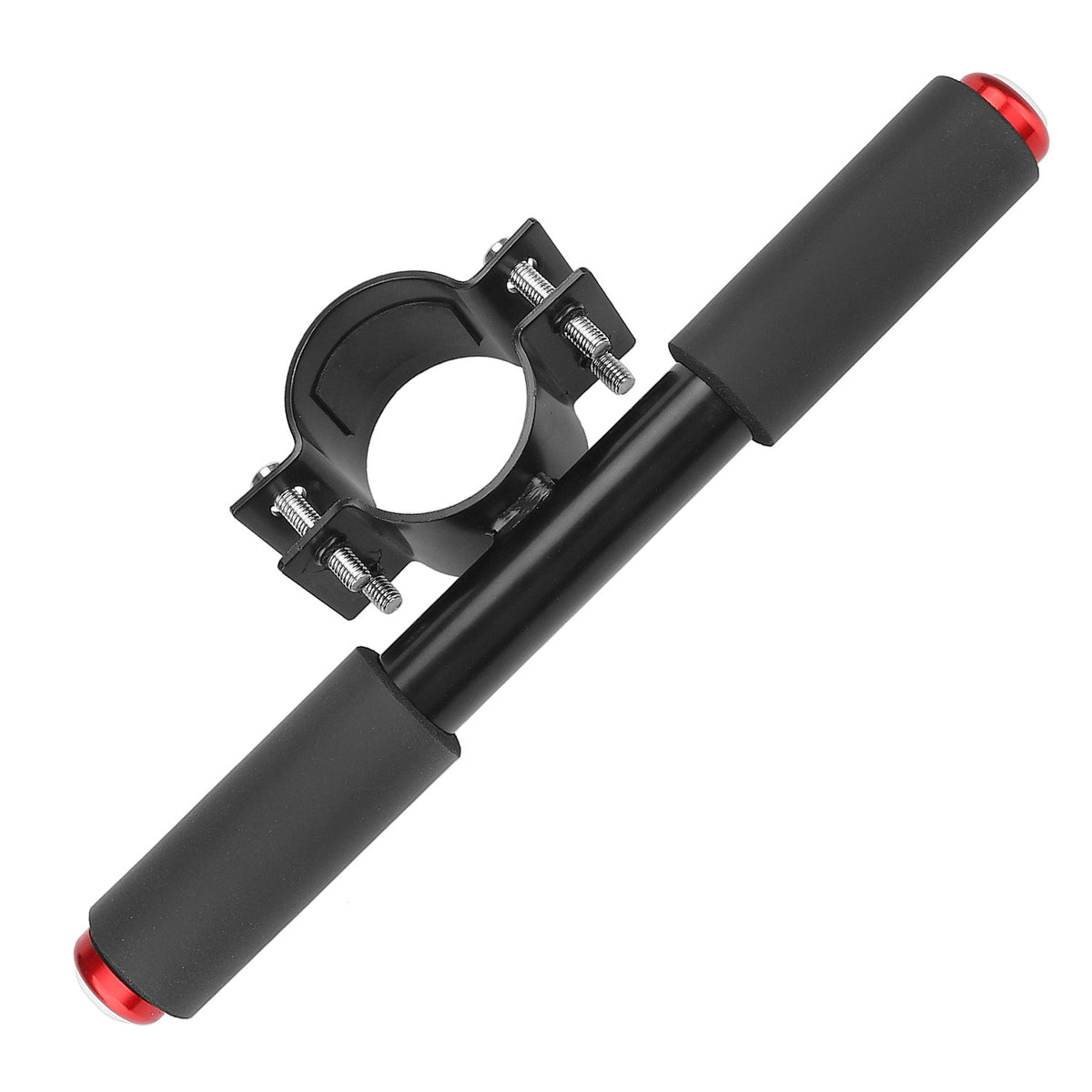 Poignée enfant adaptable pour potence de trottinette électrique avec poignées en mousse et embouts rouges