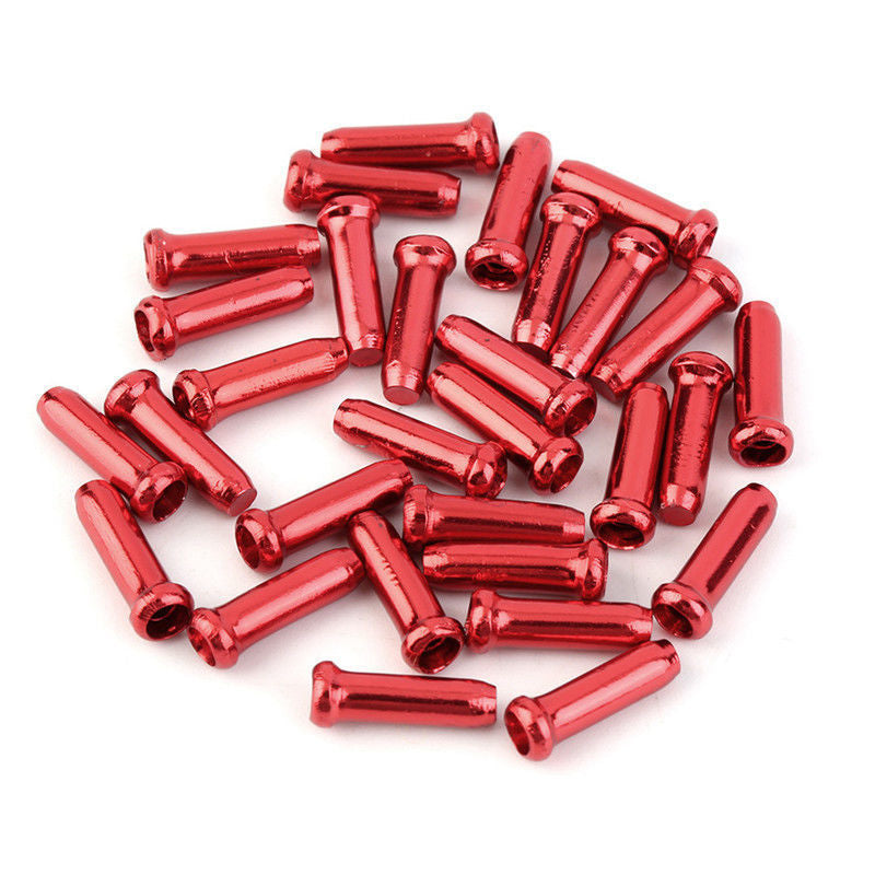 Lot de 50 Embouts de Câble de Frein Rouge