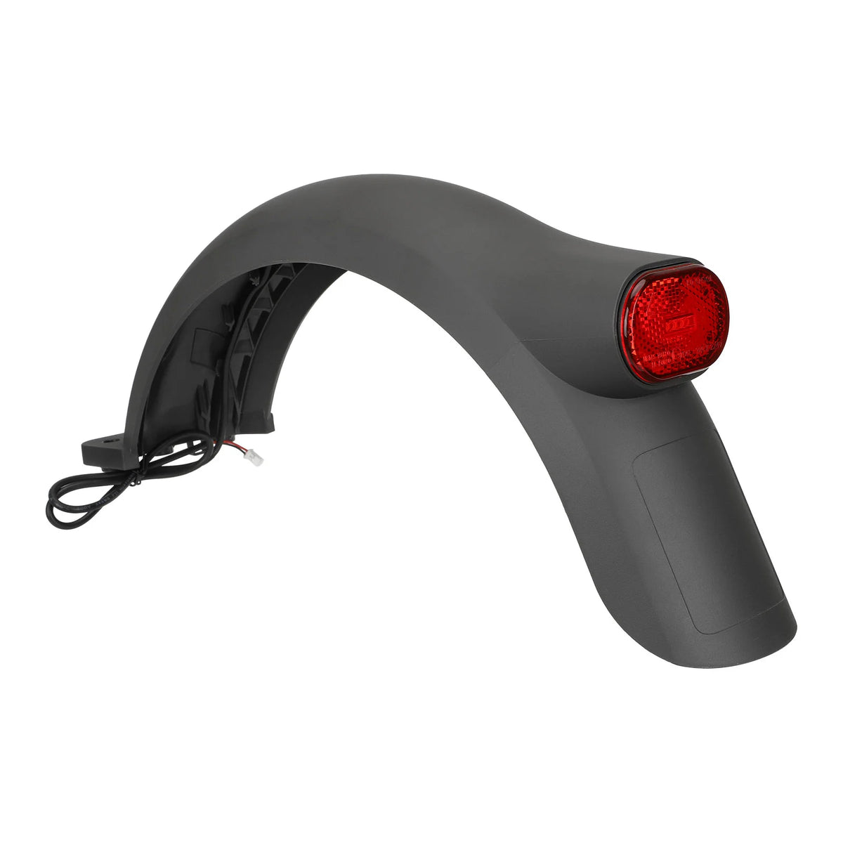 Garde-boue arrière noir avec feu arrière rouge et câble de connexion