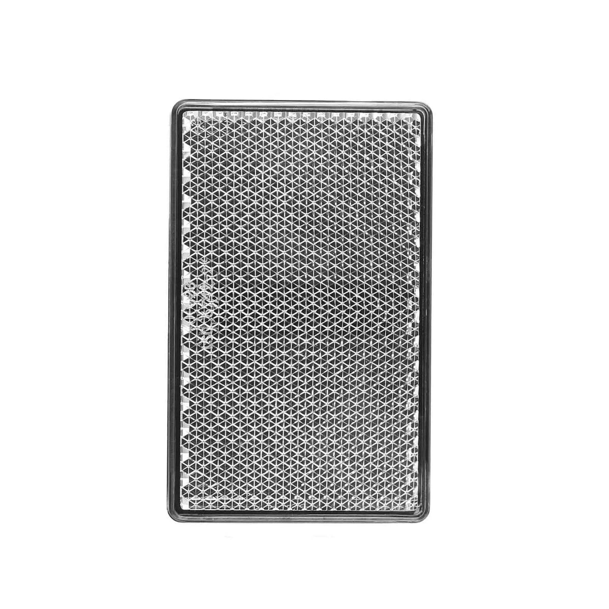 Réflecteur blanc rectangulaire de trottinette électrique vu de face