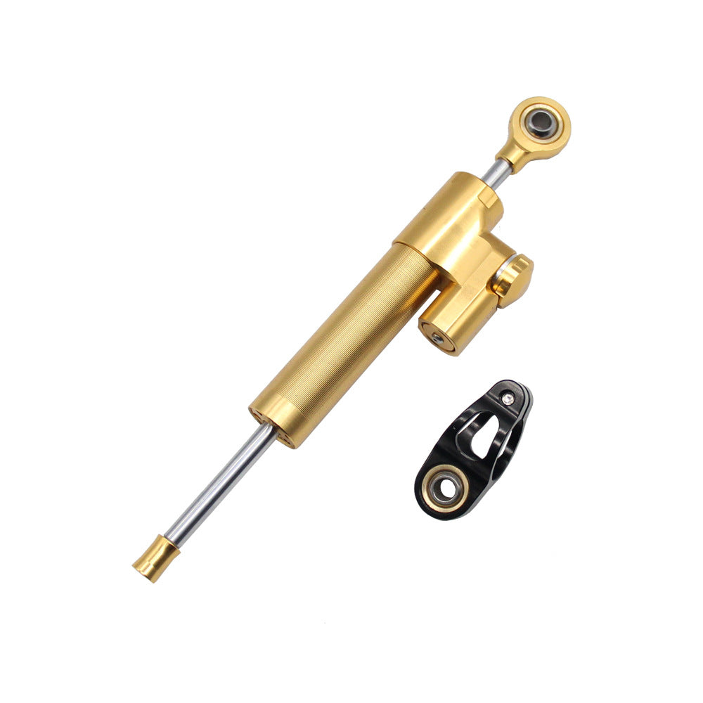 Amortisseur de direction stabilisateur de trottinette électrique en aluminium doré avec sa fixation