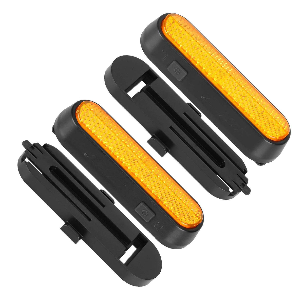 Kit Clignotants Rechargeables Sans Fil Jaunes et Rouges 2 Jeux avec Télécommande, vue 3