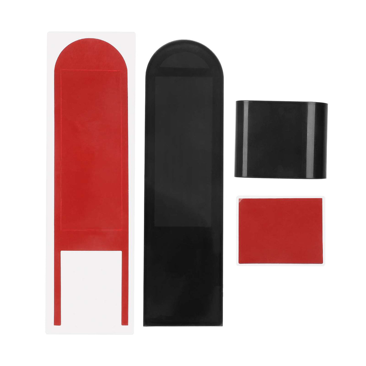 Cache d'afficheur noir avec adhésif double-face rouge