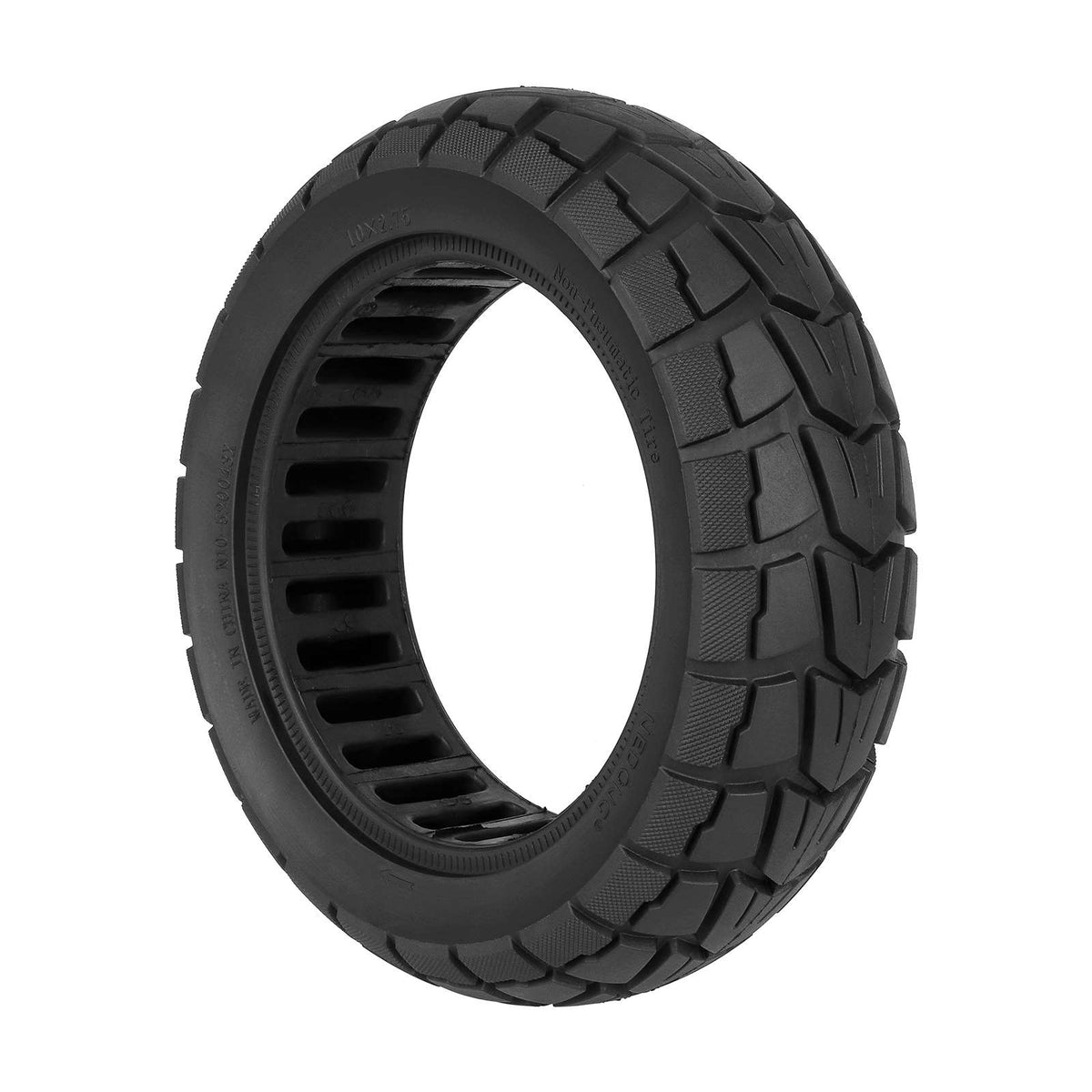 Pneu plein tout-terrain 10 pouces noir alvéolé pour trottinette électrique