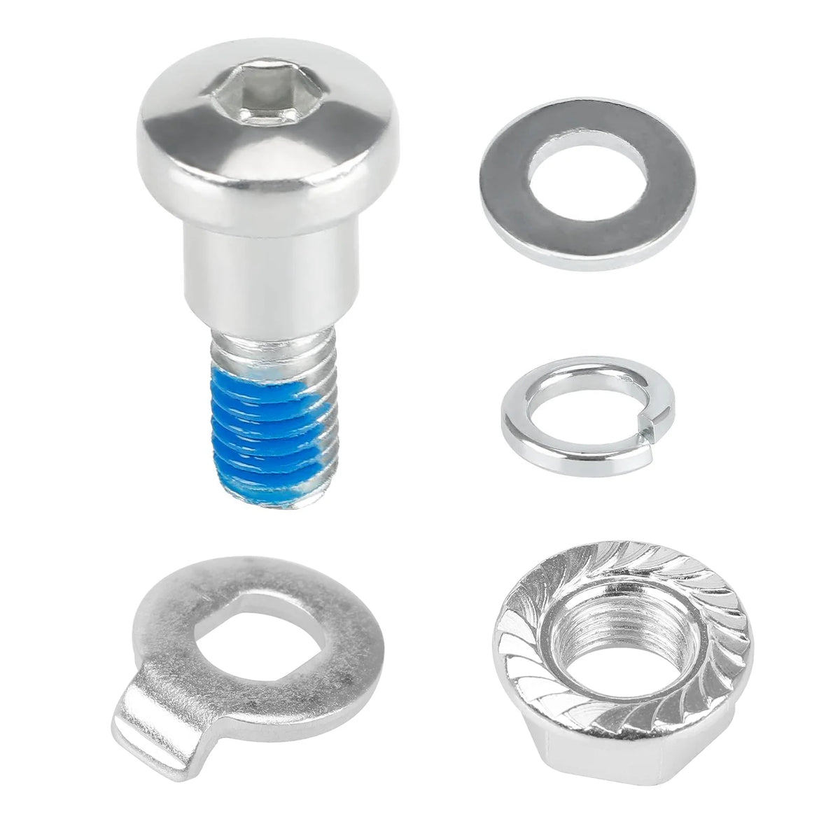 Kit de vis, écrou et rondelles de fixation de roue arrière pour trottinette électrique
