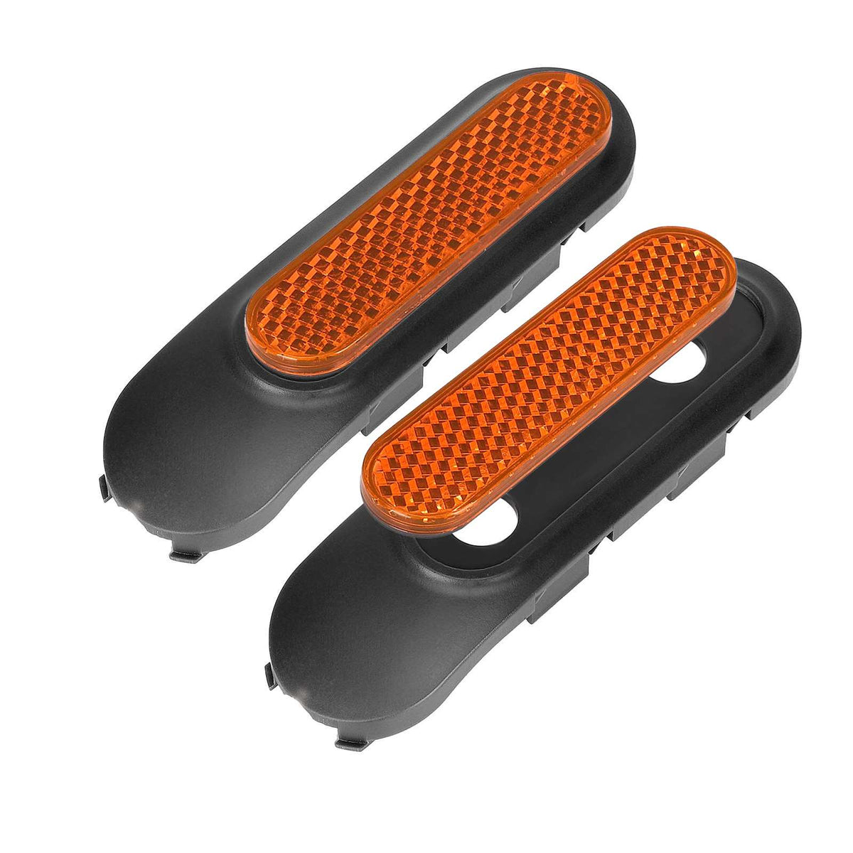 Caches de Fourche Avant Gris et Réflecteurs Orange en Barres, vue 2