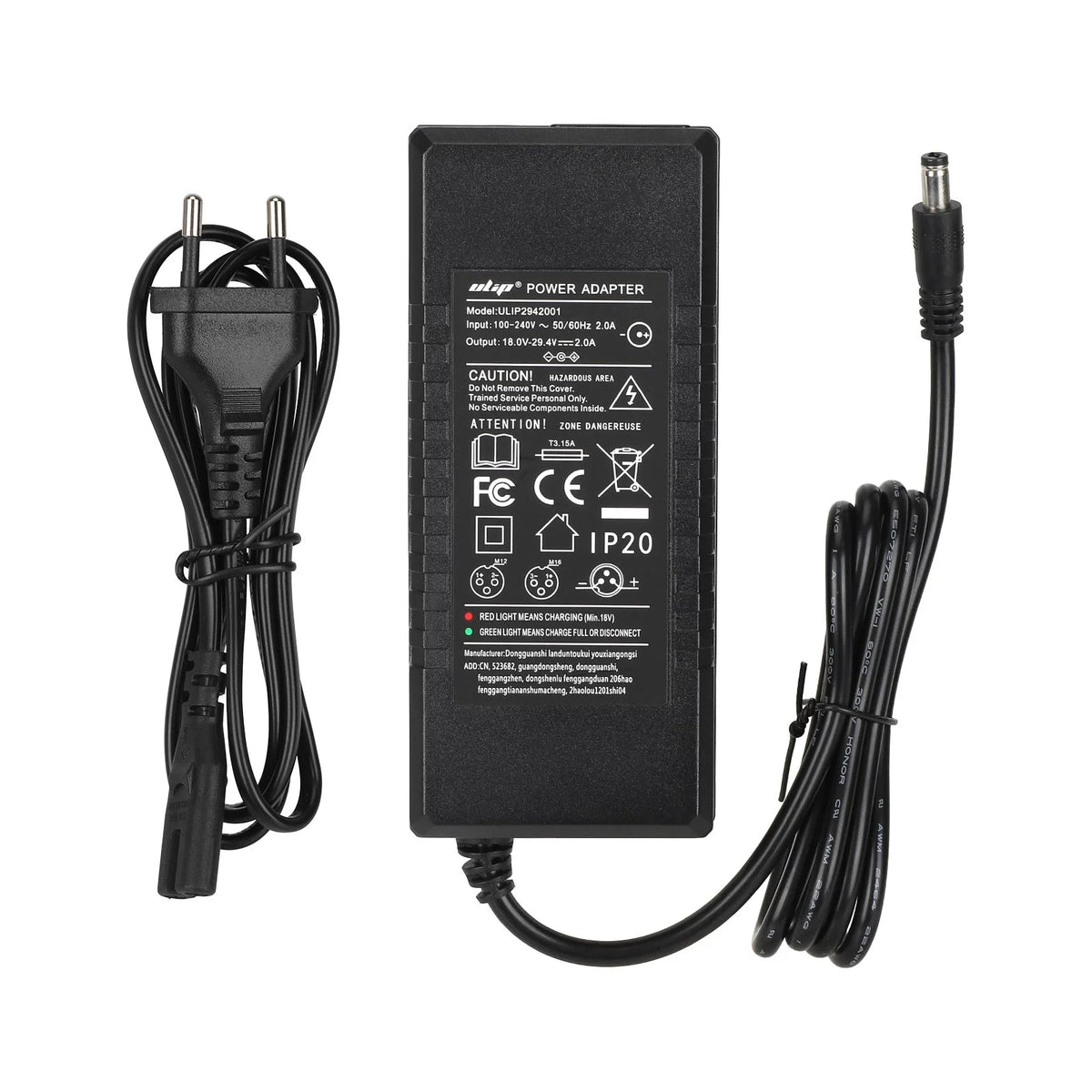 Chargeur 29,4V 2A Prise DC 2,1 mm, vue 3