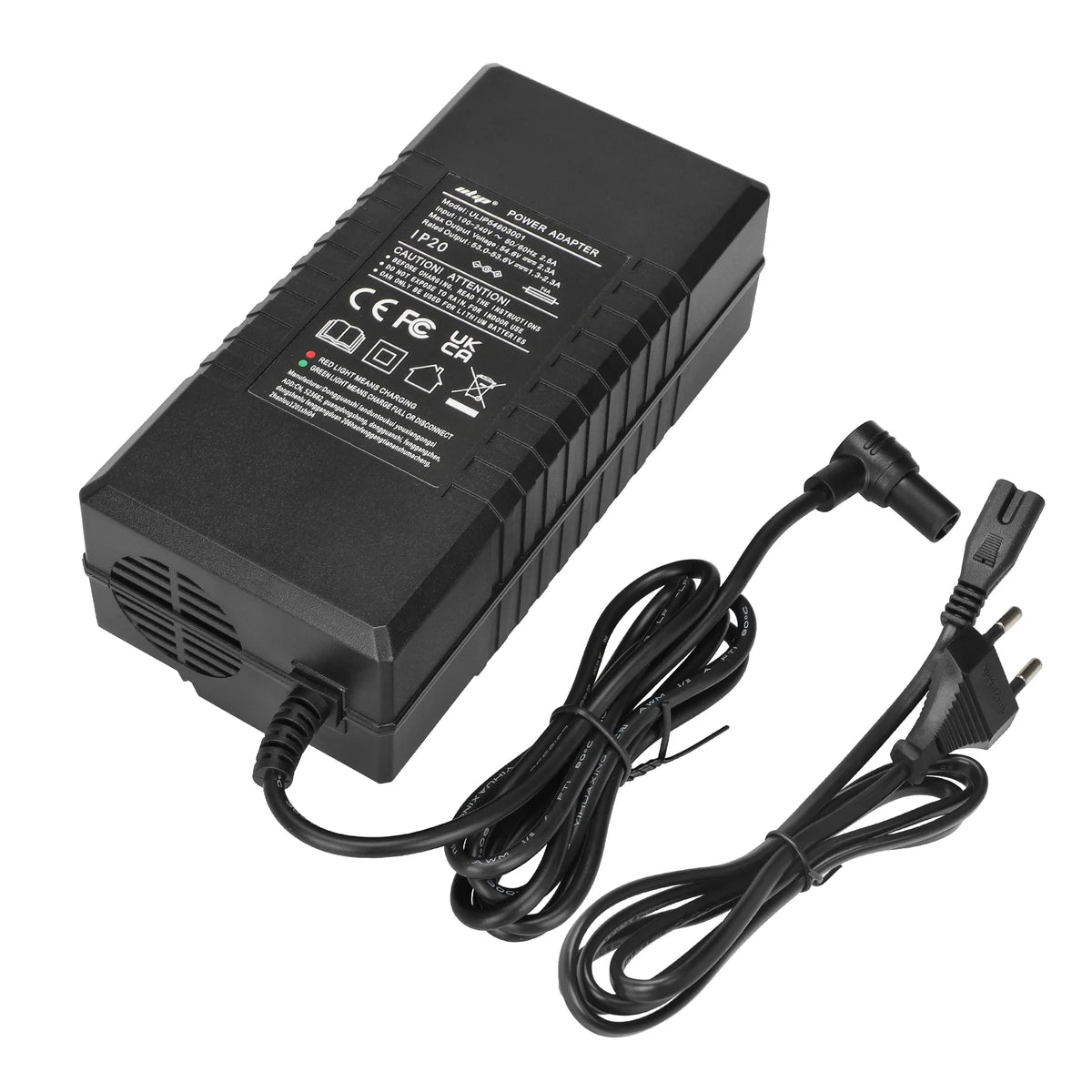 Chargeur 54,6V 2,3A Connecteur Creux, vue 2