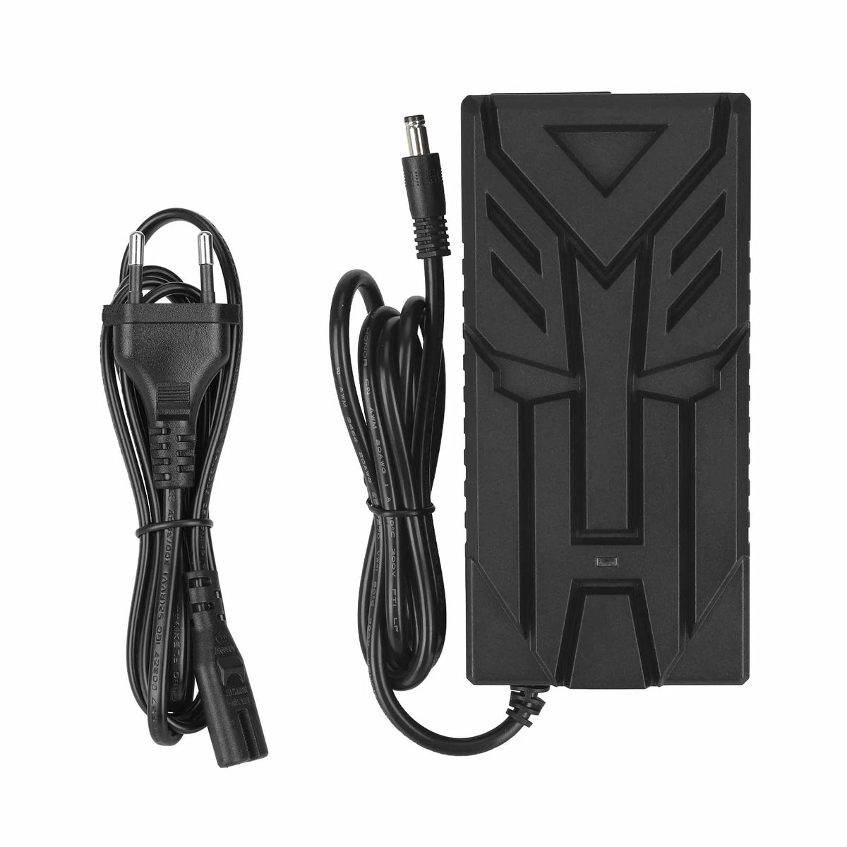 Chargeur noir 42V 3A avec prise secteur UE et connecteur DC 2,1 mm
