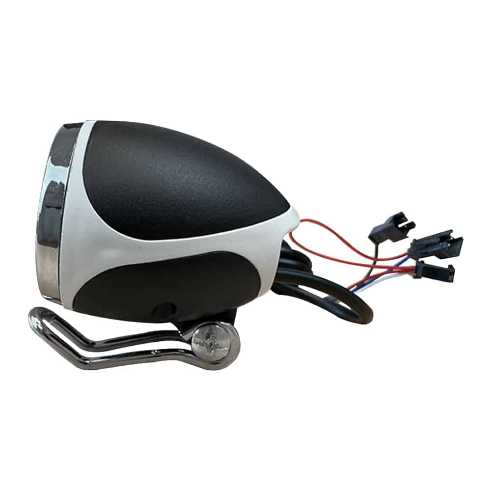 Lampe LED et Klaxon Avant Noir pour Trottinette Électrique