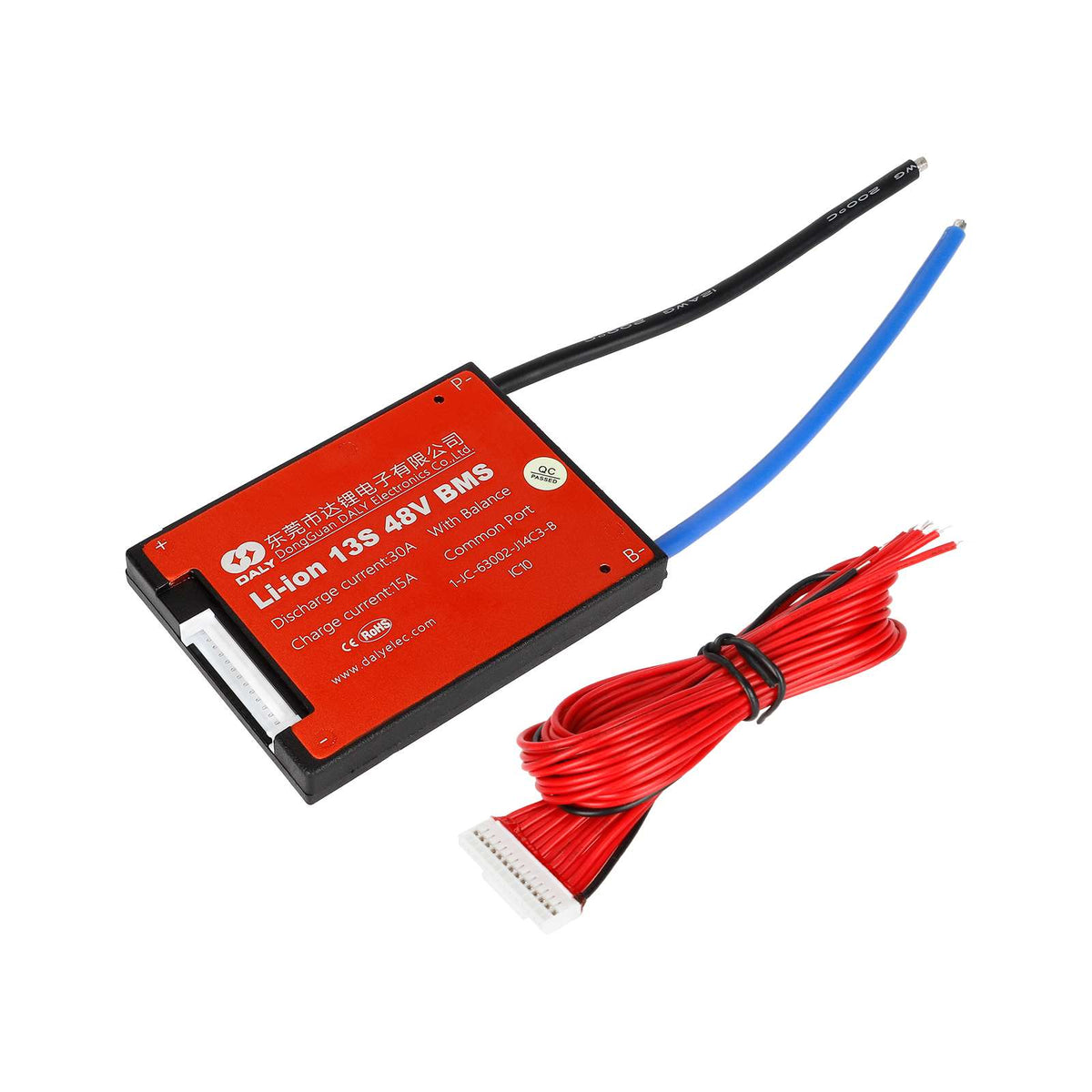 Carte BMS Daly 13S 48V 30A avec son câblage pour trottinette électrique