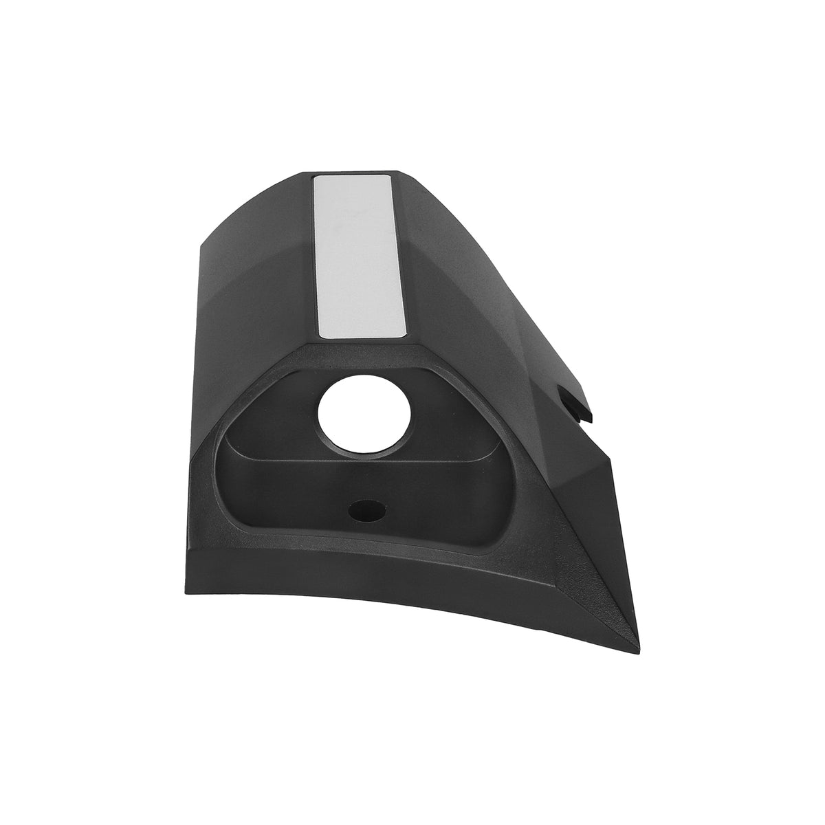 Bouchon d'angle en plastique noir avant gauche vu de face