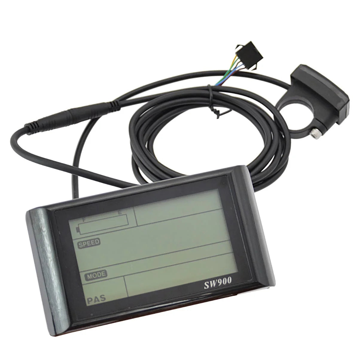 Afficheur LCD SW900 noir avec câble de connexion et commande au volant pour trottinette électrique