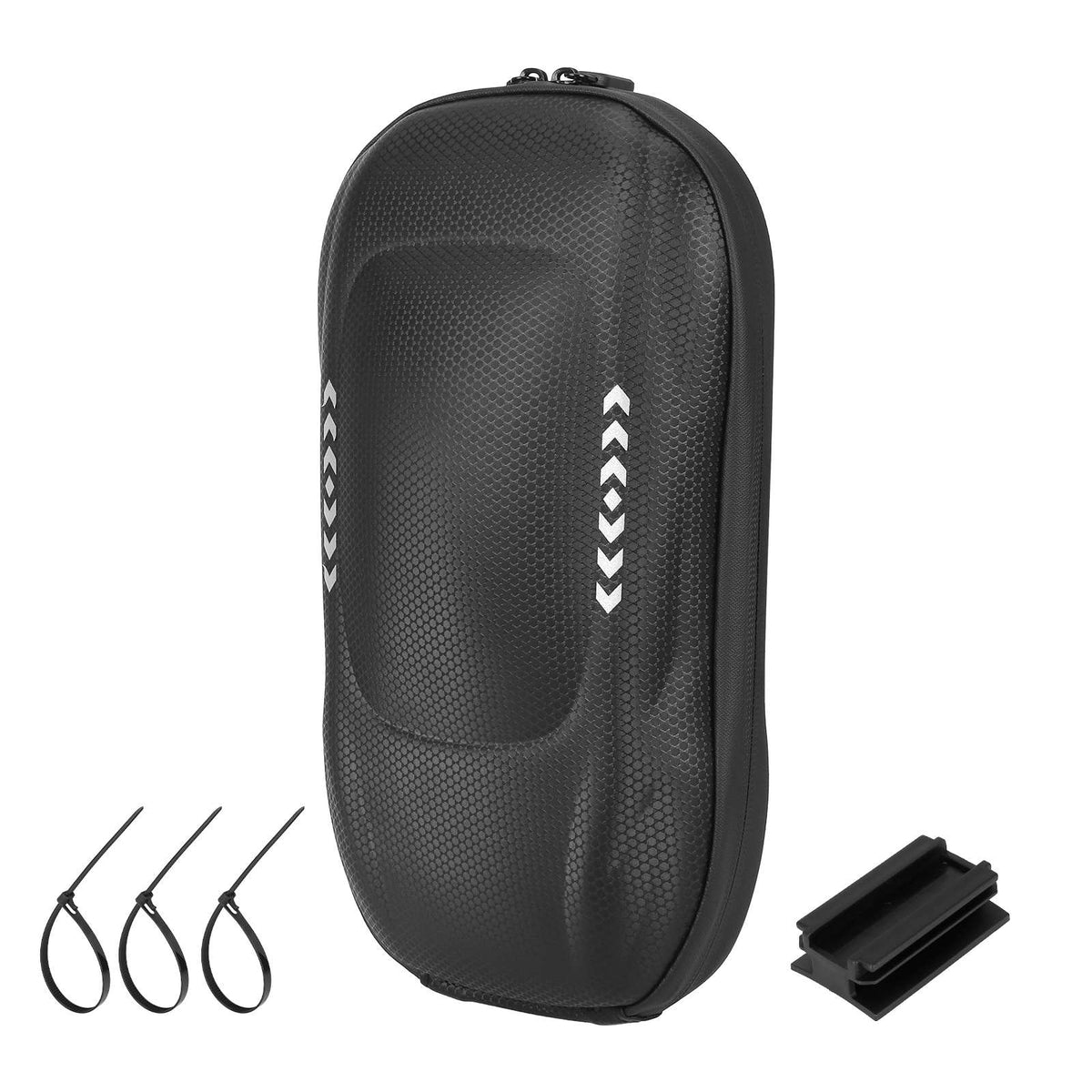 Sacoche rigide étanche de guidon 4L noire avec fixation rapide et colliers de serrage