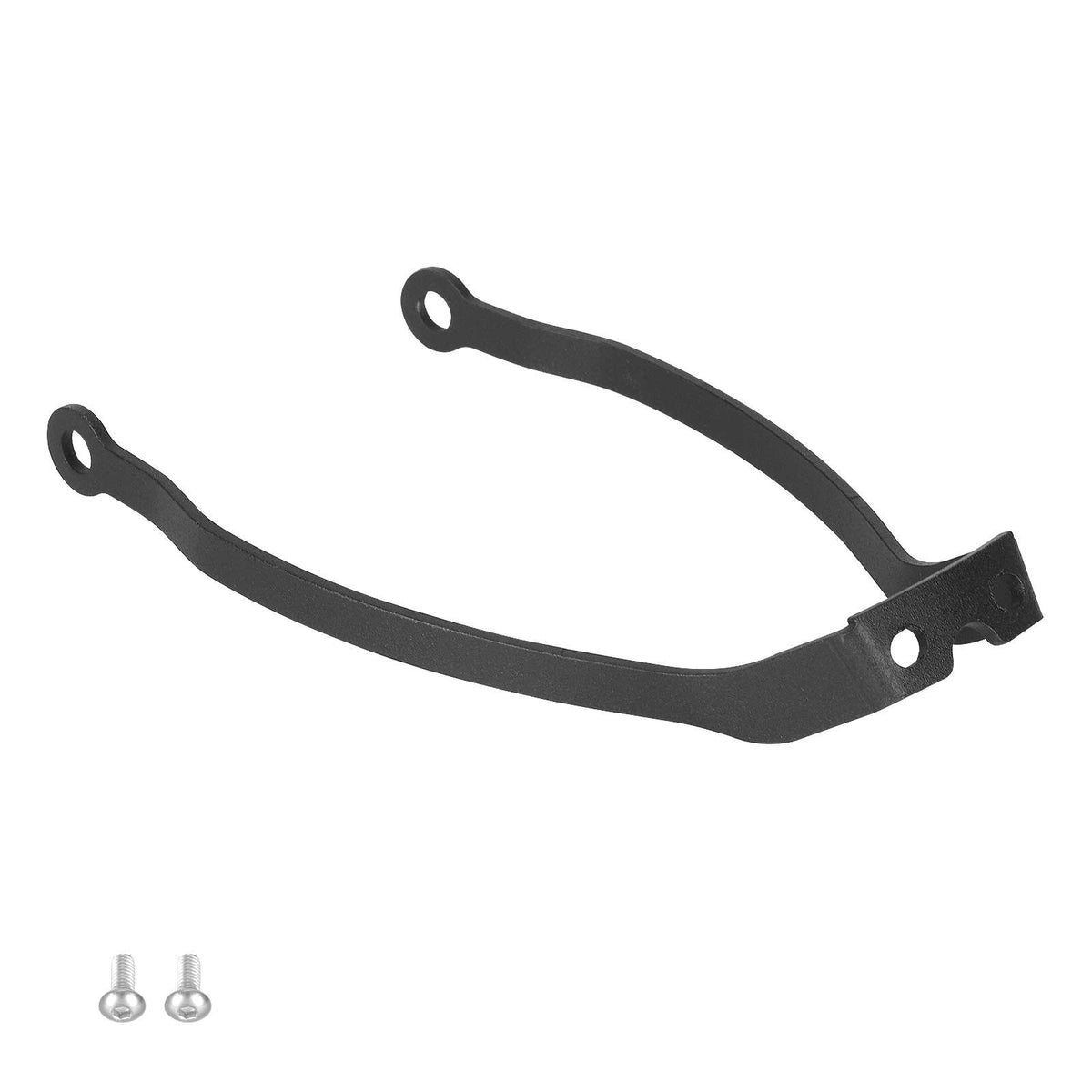 Support de garde-boue arrière en métal noir avec ses deux vis de fixation