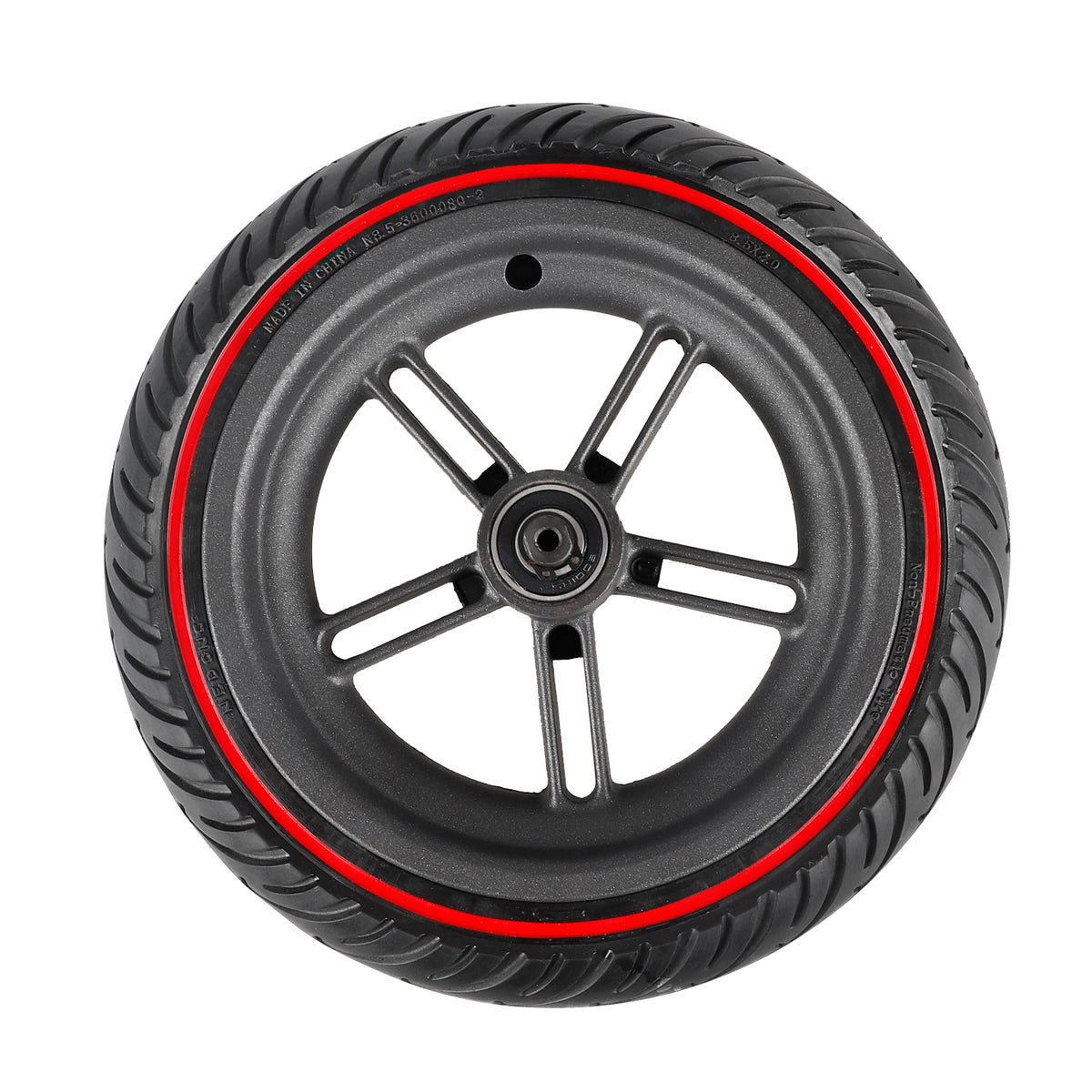 Roue Arrière Complète Pneu Plein 8,5 Pouces Liseré Rouge, vue 4